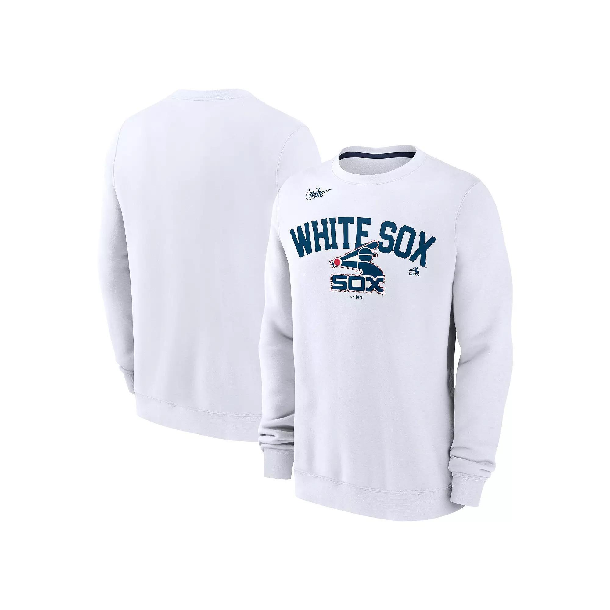 Men's Nike White Chicago White Sox Cooperstown Collection Fleece Pullover Sweatshirt, Size: XL Product Image