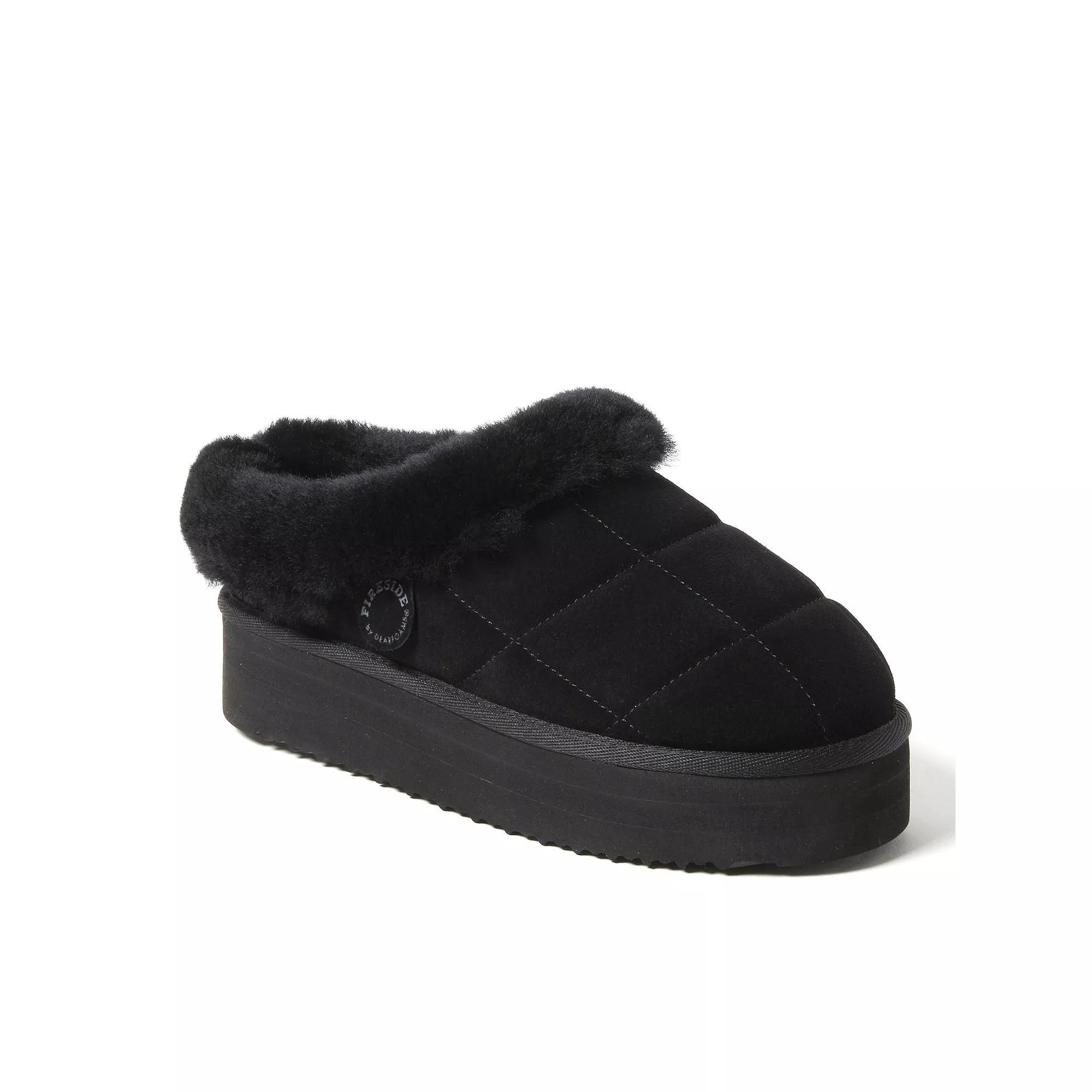 Fireside by Dearfoams Bendigo Womens Puff Platform Suede Clog Slippers Product Image