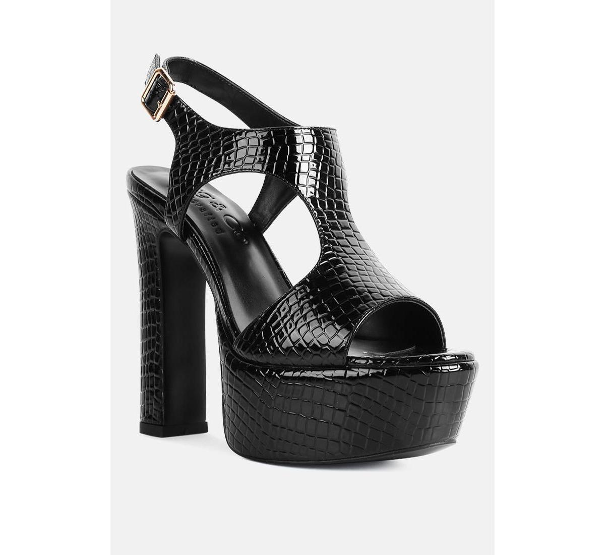 Croft Croc Womens High Heeled Cut Out Sandals Product Image