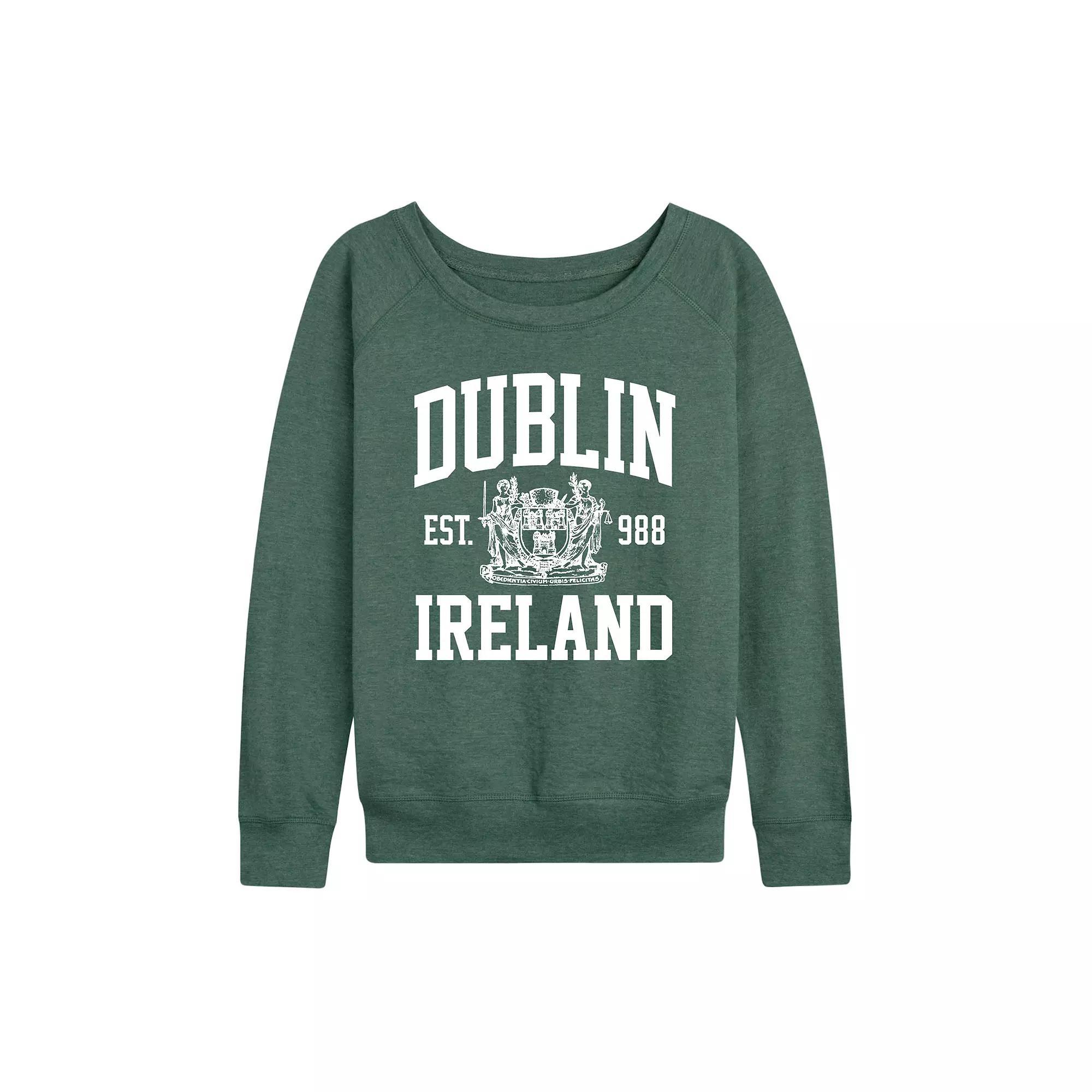Women's Dublin Collegiate French Terry Long Sleeve Tee, Size: XL, Grey Green Product Image