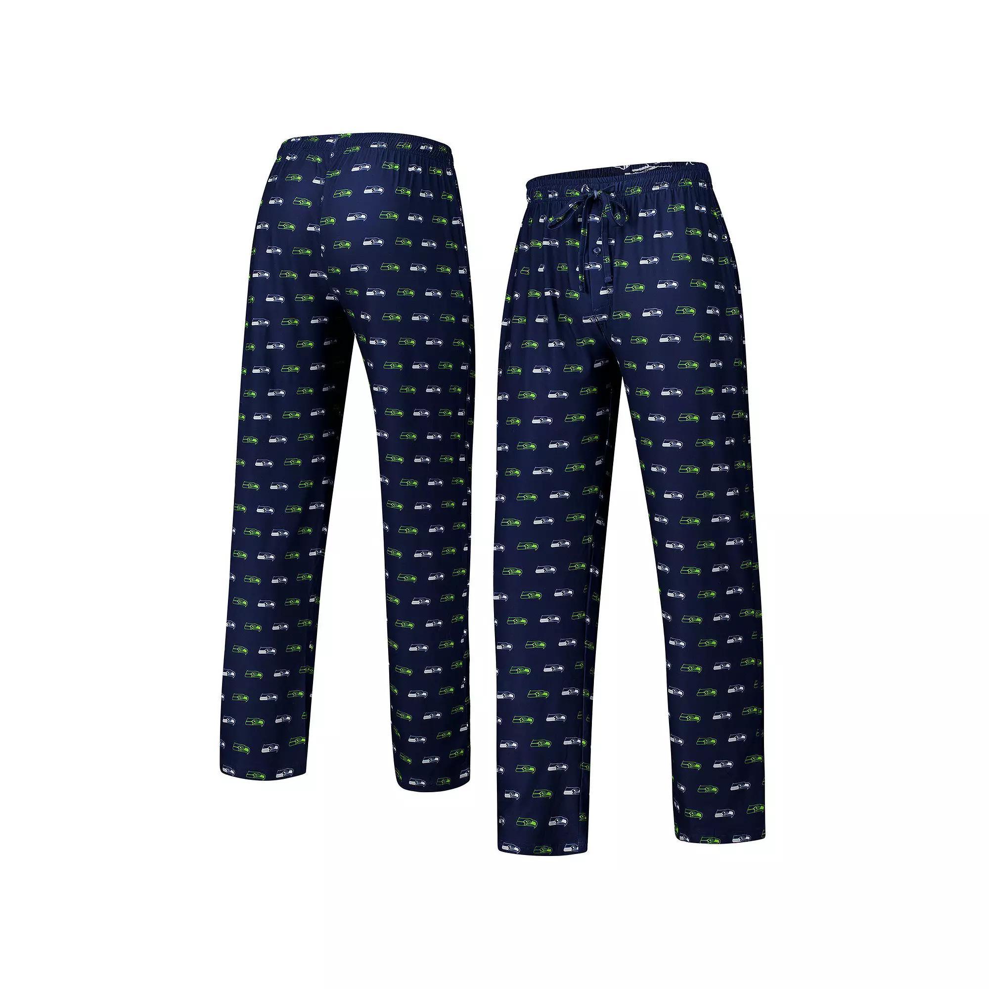 Men's Concepts Sport College Navy Seattle Seahawks Record All Over Knit Pants, Size: 3XL, Team Product Image