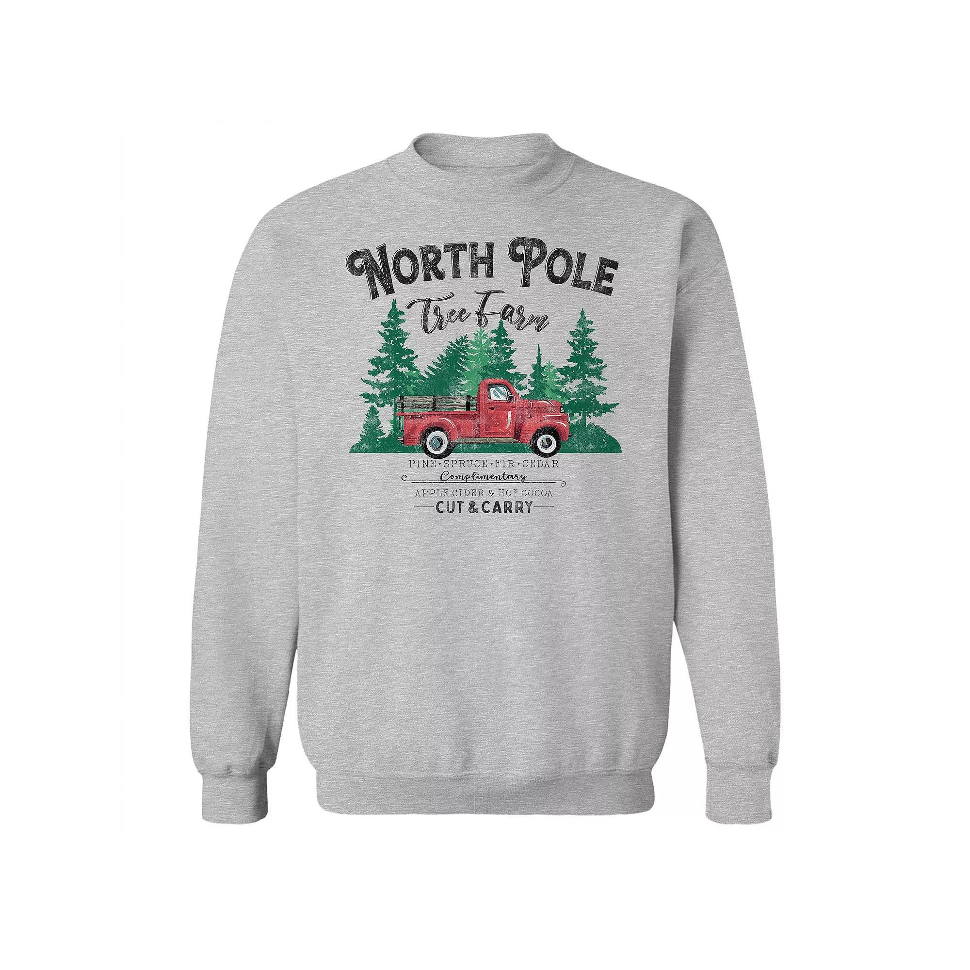 Men's North Pole Tree Farm Fleece Sweatshirt, Women's, Size: Large, Sport Gray Product Image