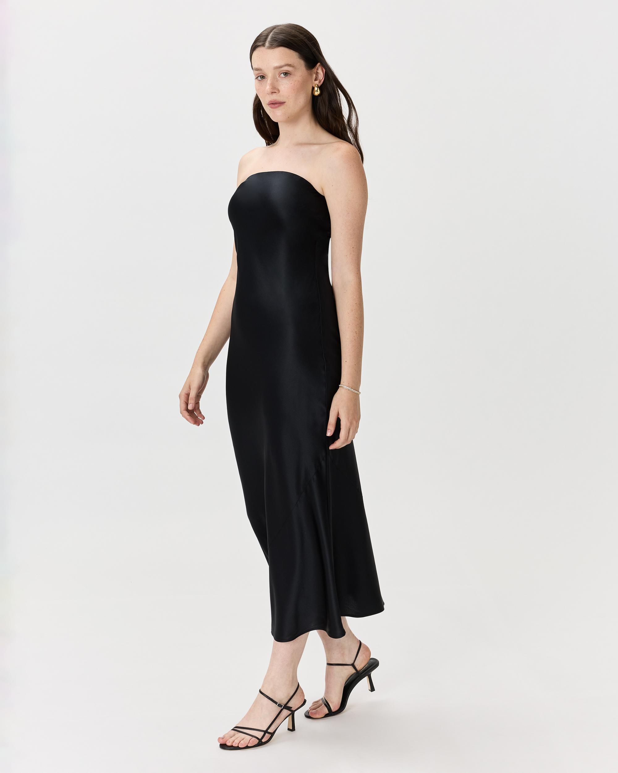Quince | Women's Strapless Midi Dress Size XS, Mulberry Silk Product Image