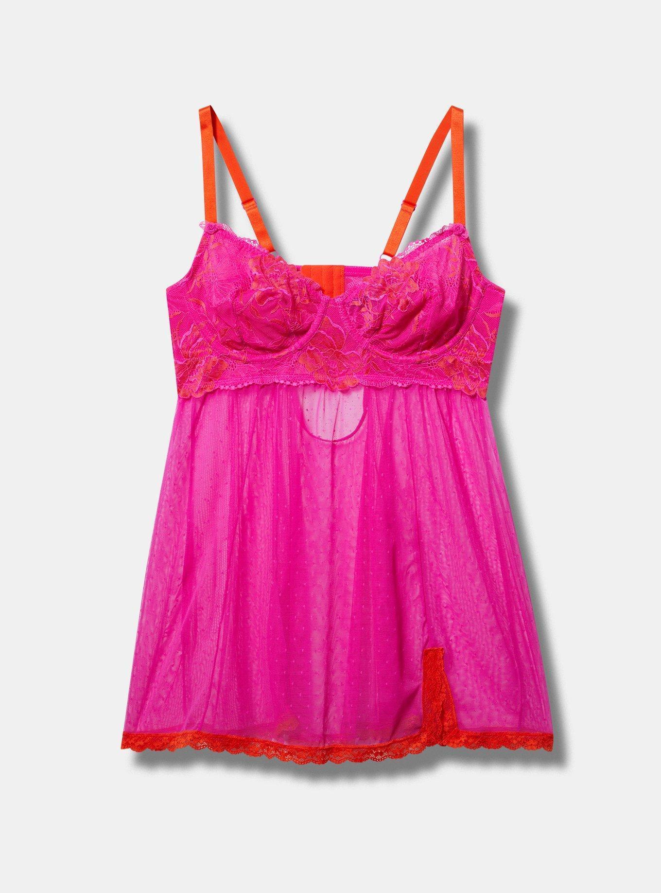 Lace Underwire Point D'Esprit Babydoll Product Image