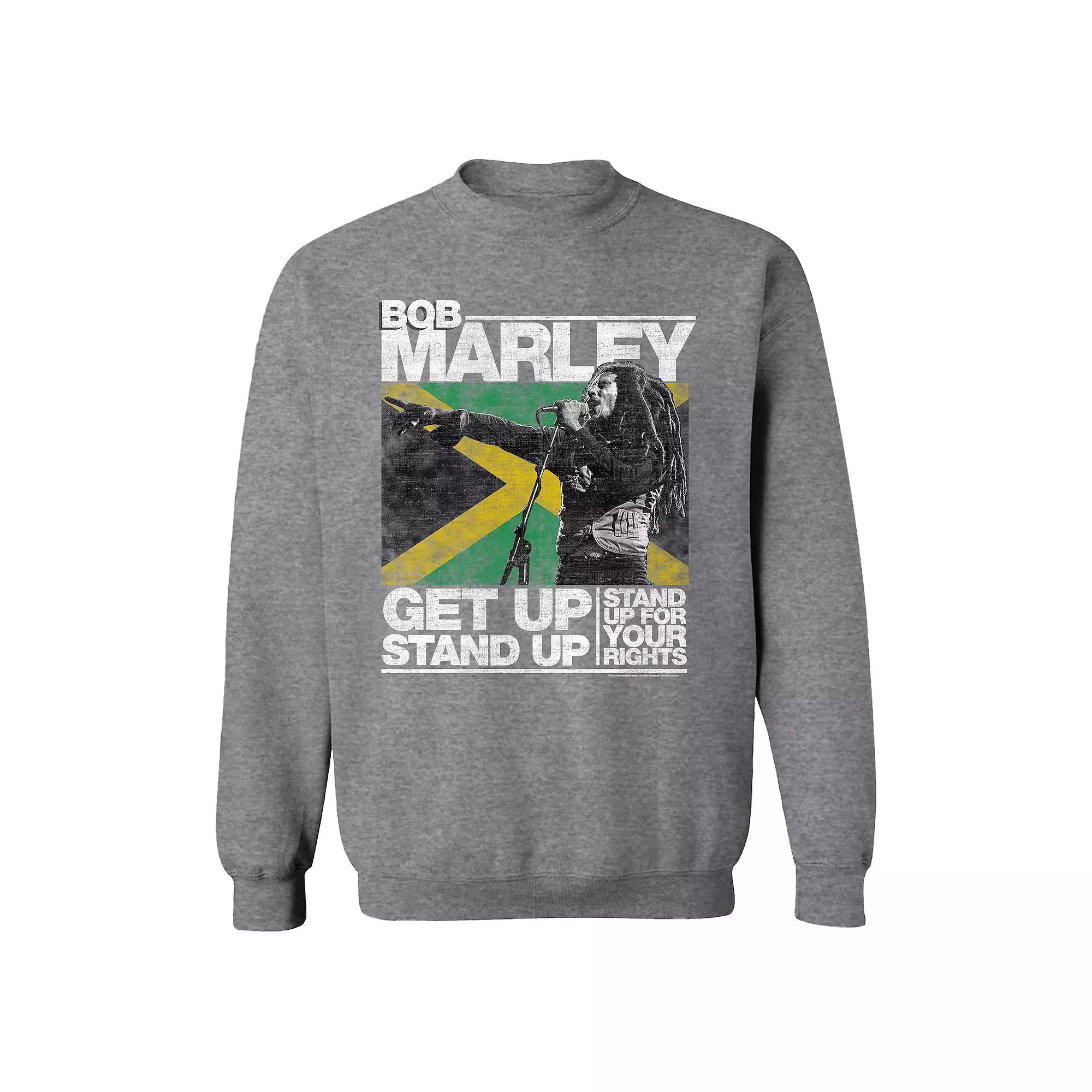 Men's Bob Marley Get Up Stand Up Sweatshirt, Size: Small, Grey Heather Product Image