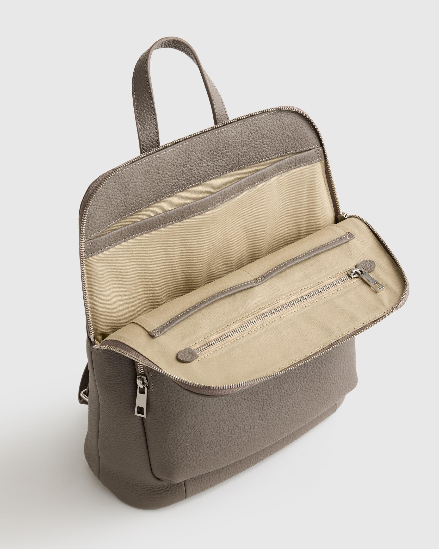 Quince | Women's Italian Leather Convertible Backpack in Mink Product Image