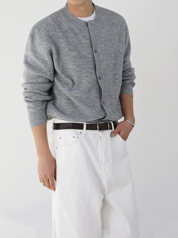 RT No. 11934 KNIT GRAY BUTTON-UP CARDIGAN Product Image