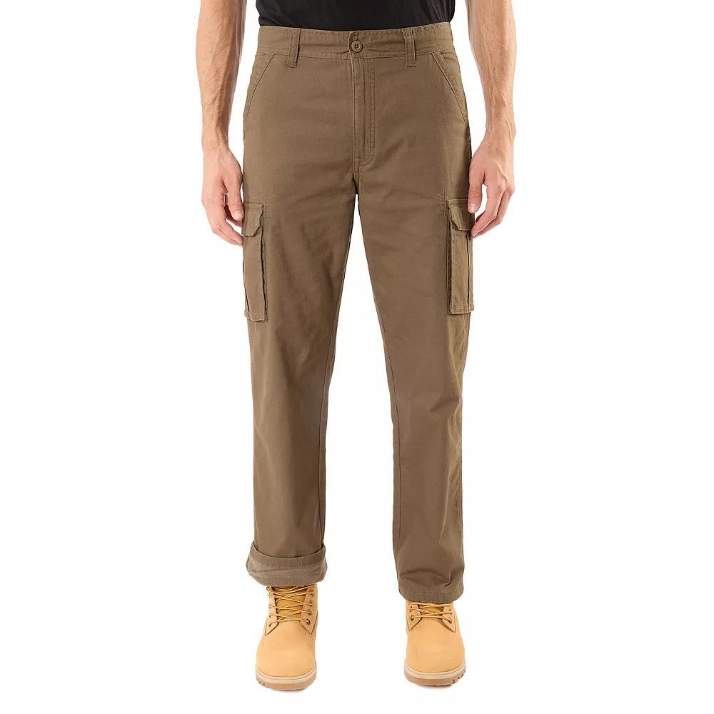 Men's Smith's Workwear Stretch Fleece-Lined Canvas Cargo Pant, Size: 40X30, Dark Green Product Image