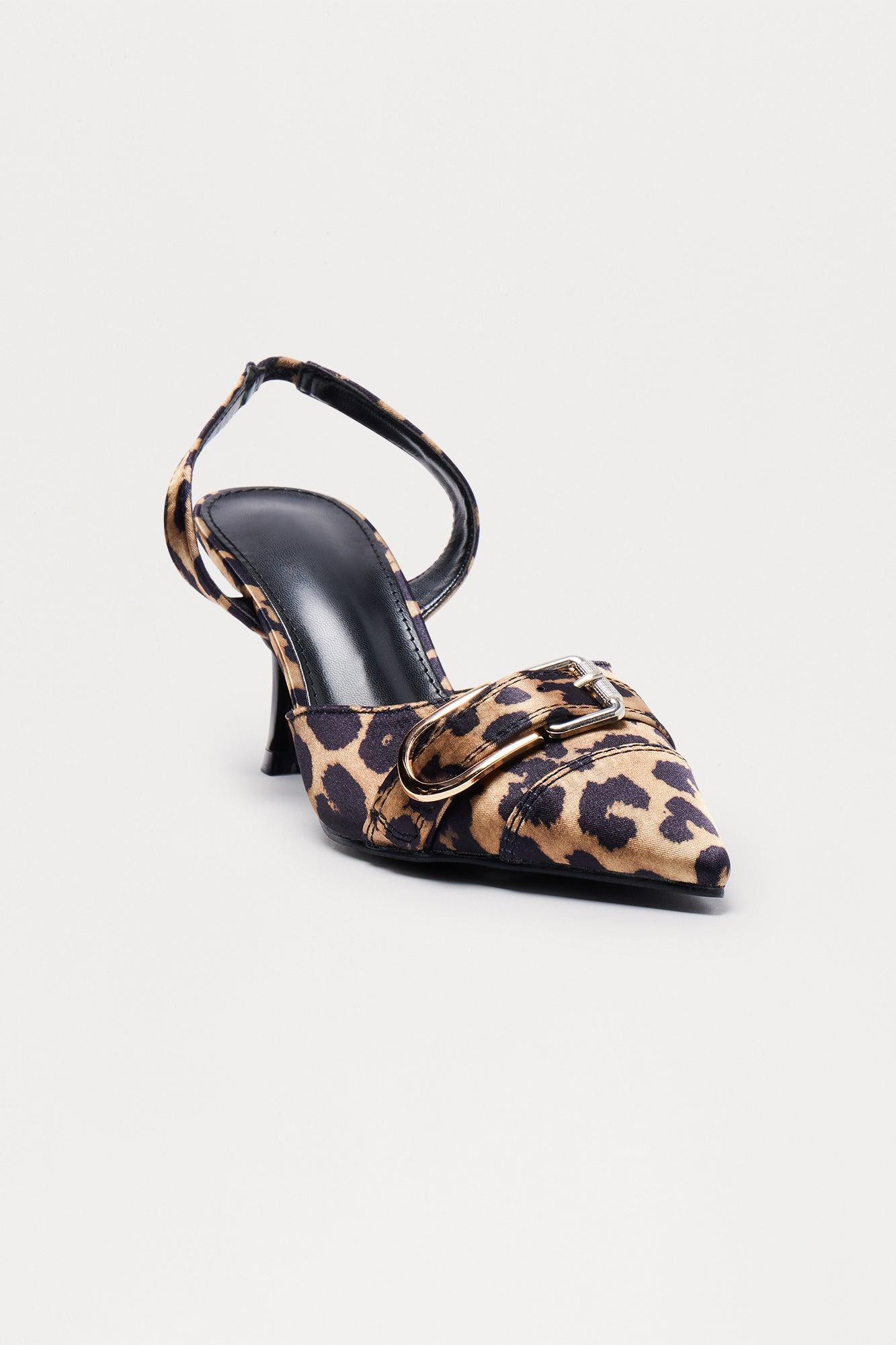 Alexa Buckle Slingback Pumps - Leopard Product Image