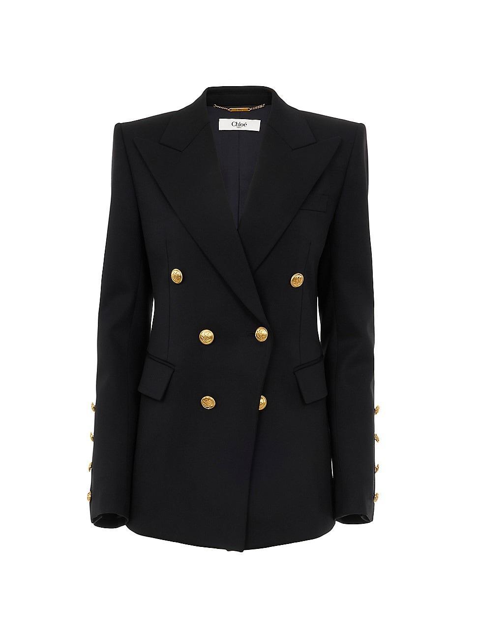 Womens Wool Double-Breasted Coat Product Image