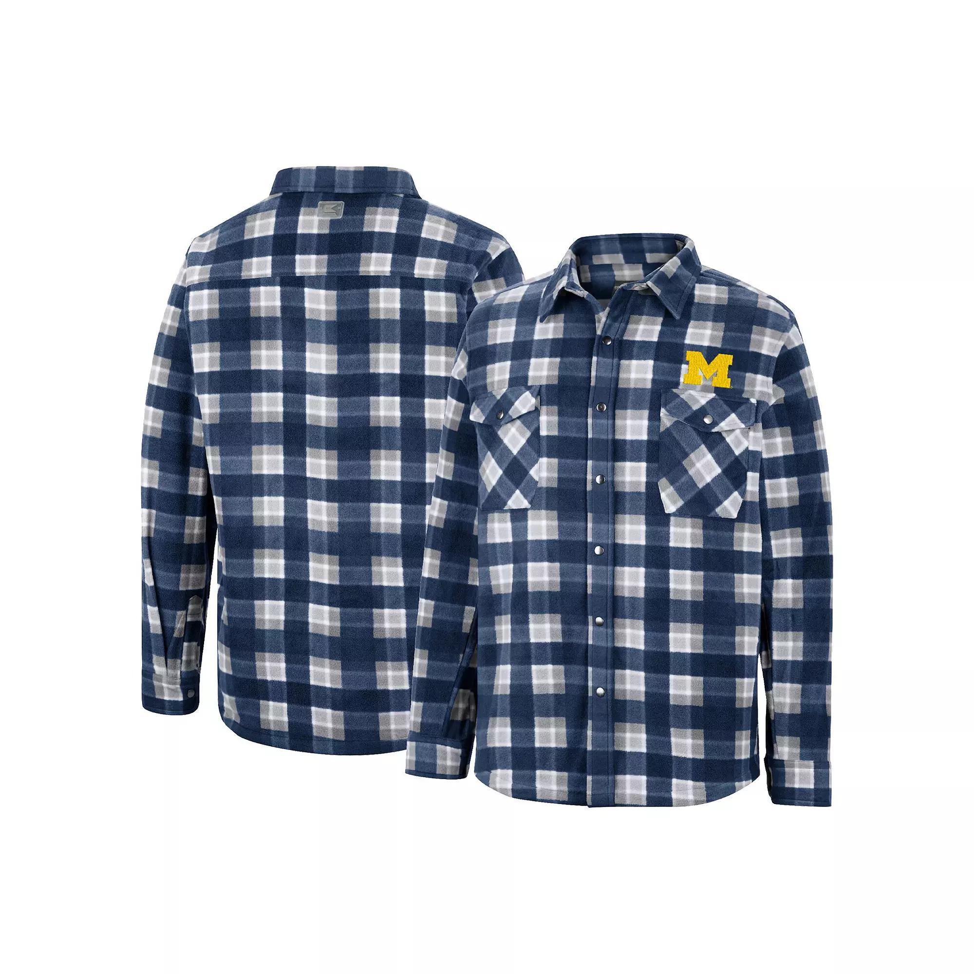 Men's Colosseum Navy Michigan Wolverines Ellis Full-Snap Jacket, Size: Small, Blue Product Image