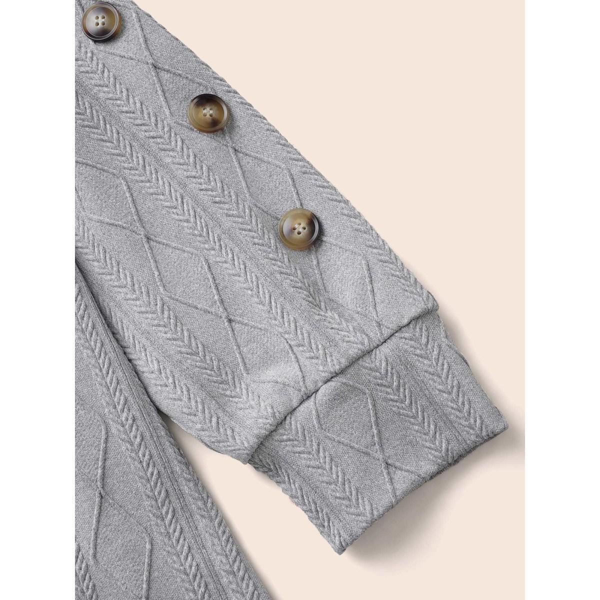 Plus Size Textured Fabric Crew Neck Straight-Fit Sweatshirt Women Mediumgray Casual Texture Loose Round Neck Everyday Sweatshirts BloomChic 28/5X Product Image
