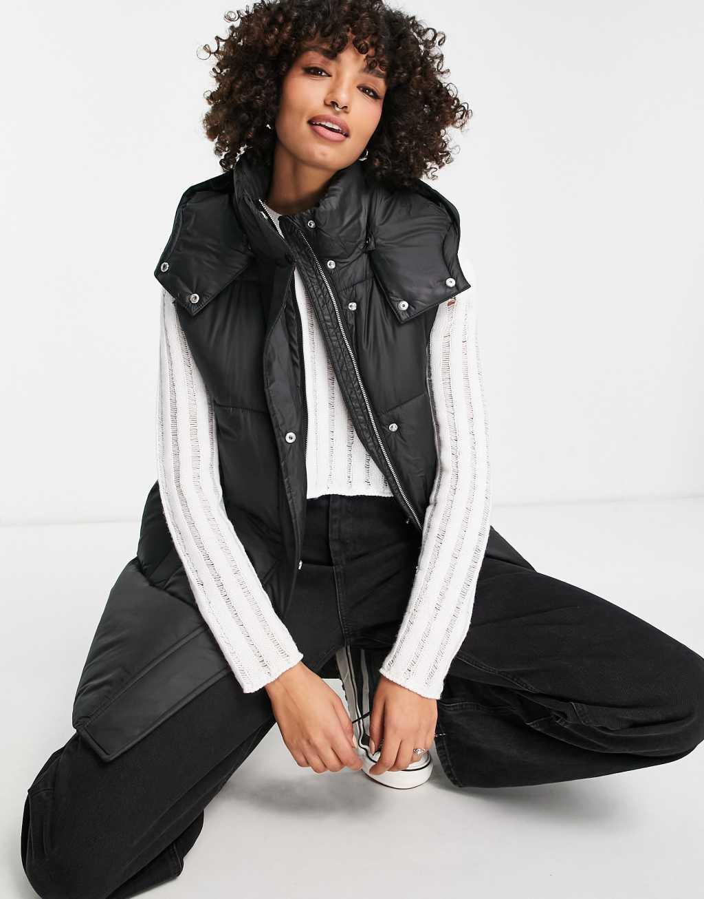 Only longline hooded vest Product Image