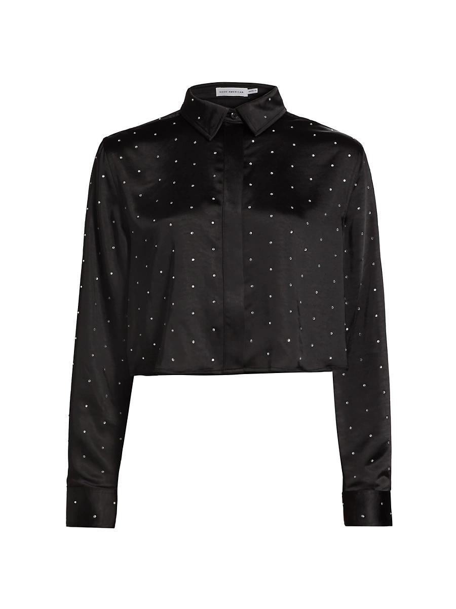 Womens Crystal Satin Shirt Product Image