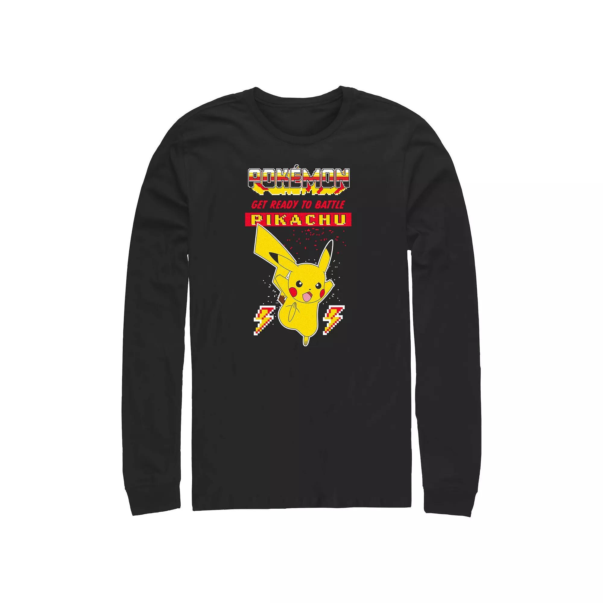 Men's Pokemon Pikachu Ready To Battle Graphic Tee, Size: Large, Black Product Image