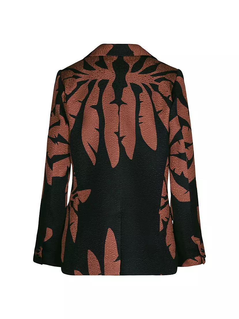 Anouk Force Of Nature Wool & Silk Jacquard Blazer Product Image