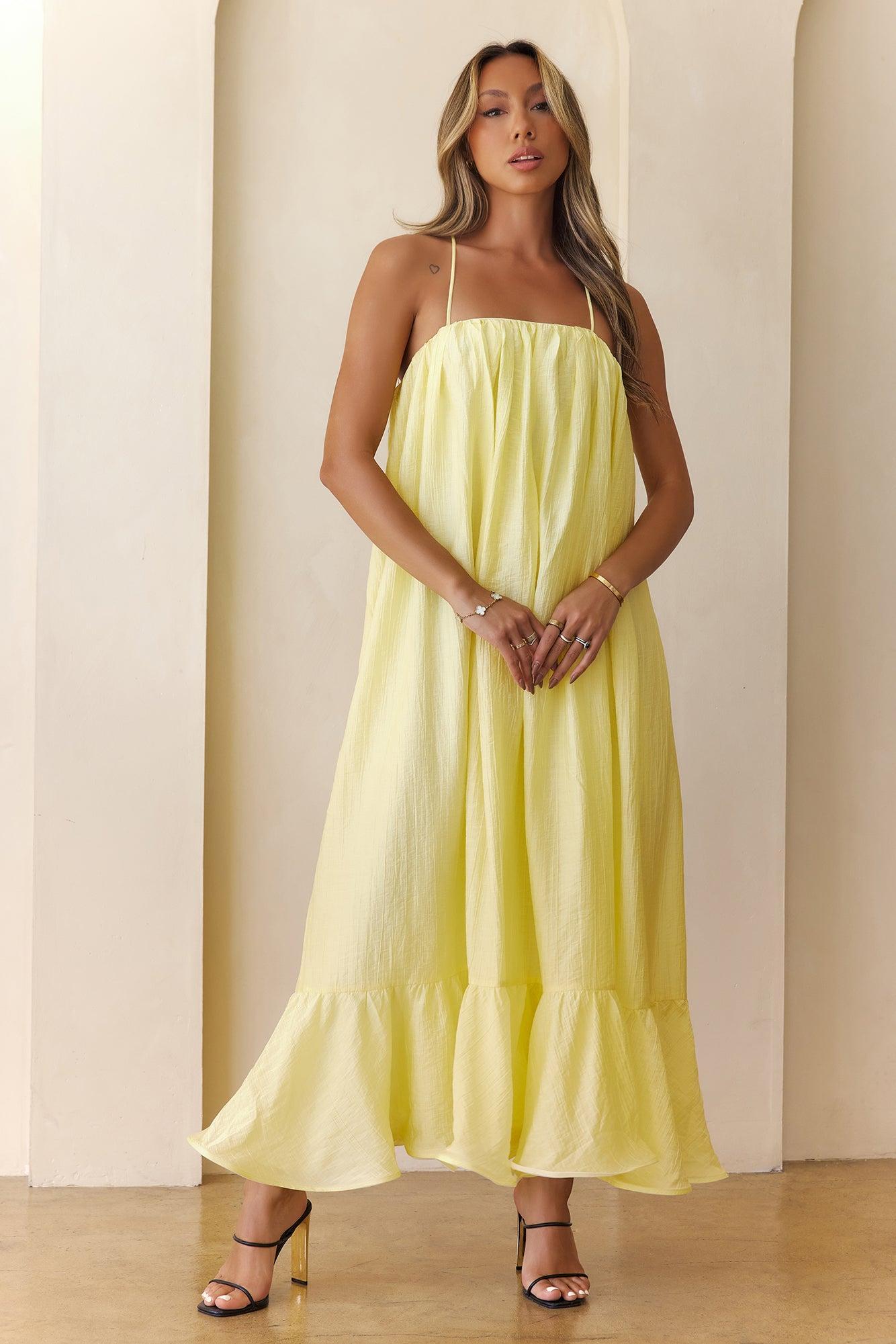 Sunshine Breeze Maxi Dress Yellow Product Image