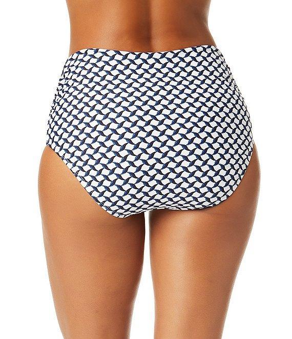 Anne Cole Neo Geo High Waist Convertible Shirred Swim Bottom Product Image