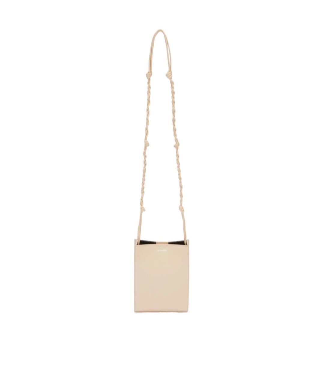 JIL SANDER Logo-print Leather Crossbody Bag In Nude Product Image
