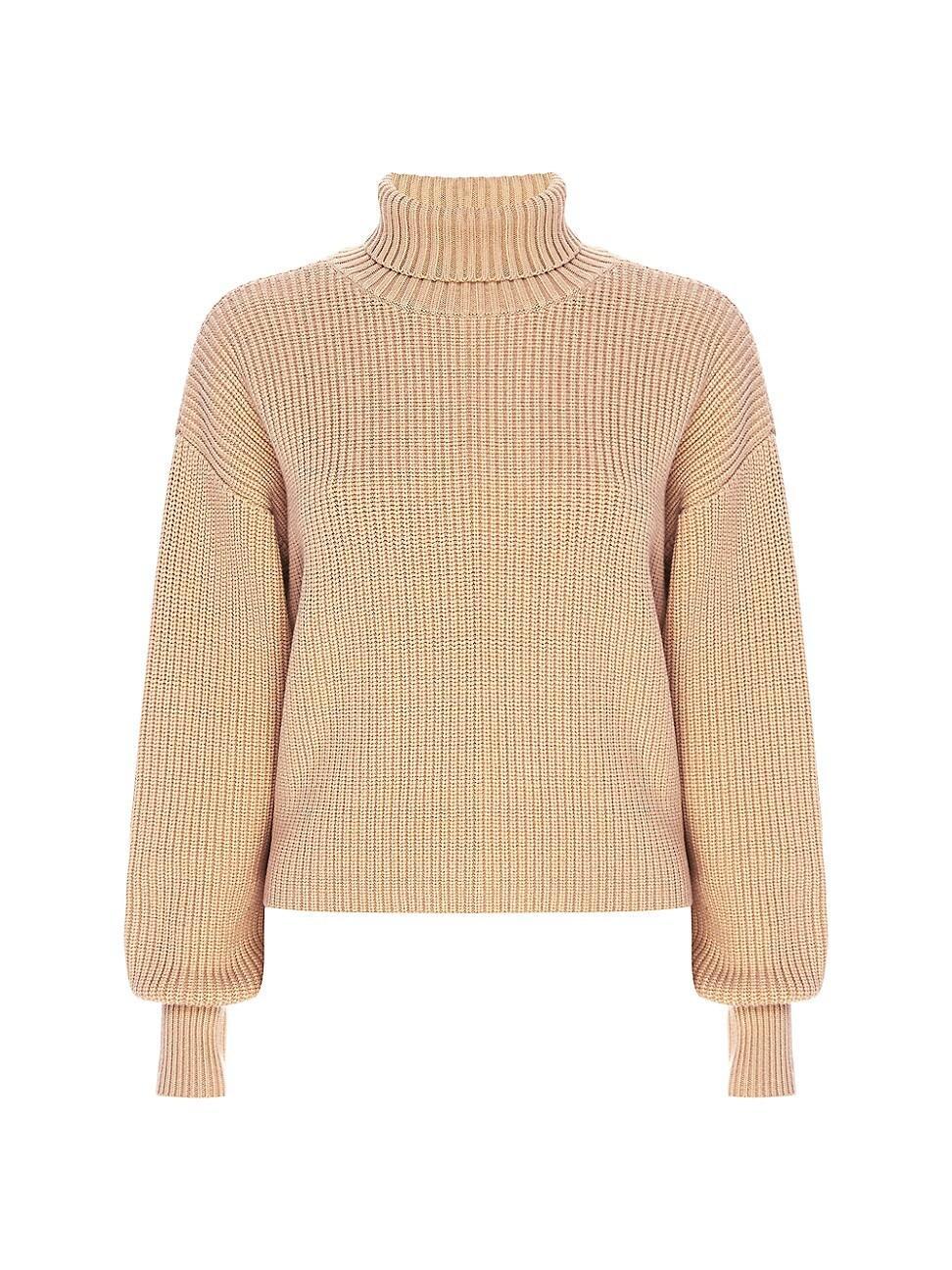 Womens Heavy Cozy Rib-Knit Turtleneck Sweater Product Image