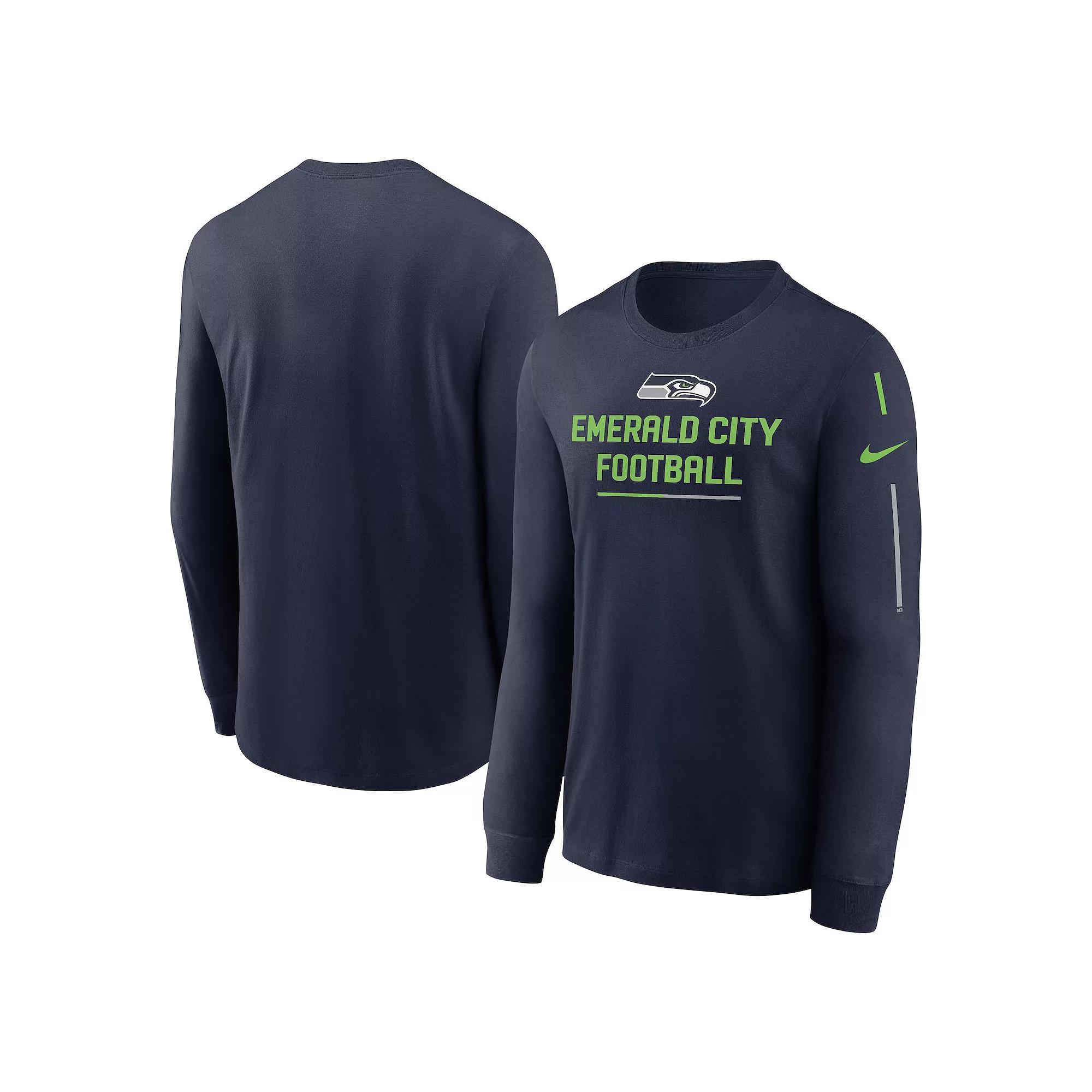 Men's Nike Anthracite Los Angeles Rams Team Slogan Long Sleeve T-Shirt, Size: 3XL, Grey Product Image