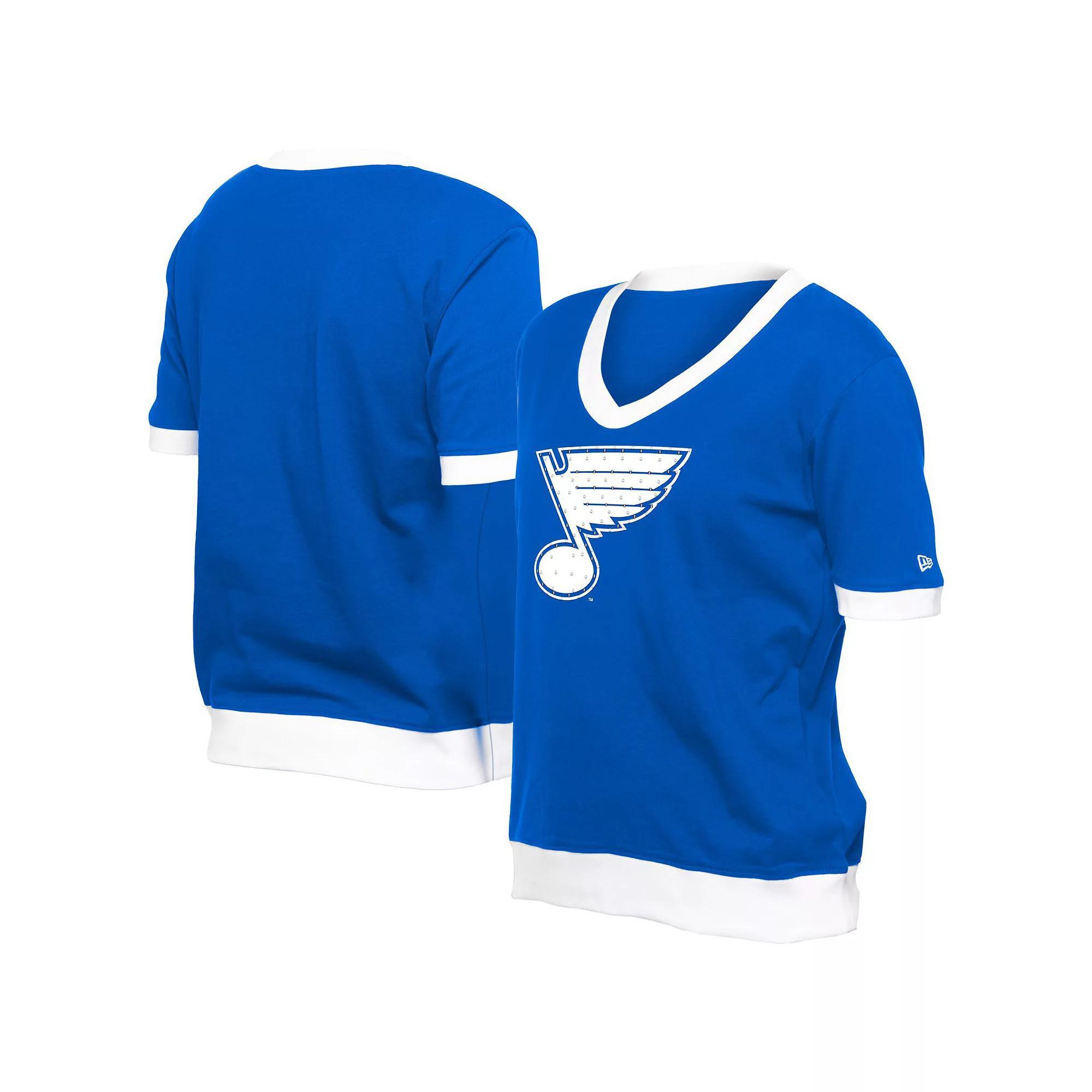Women's New Era Blue St. Louis Blues Game Day Rhinestuds T-Shirt, Size: Small Product Image