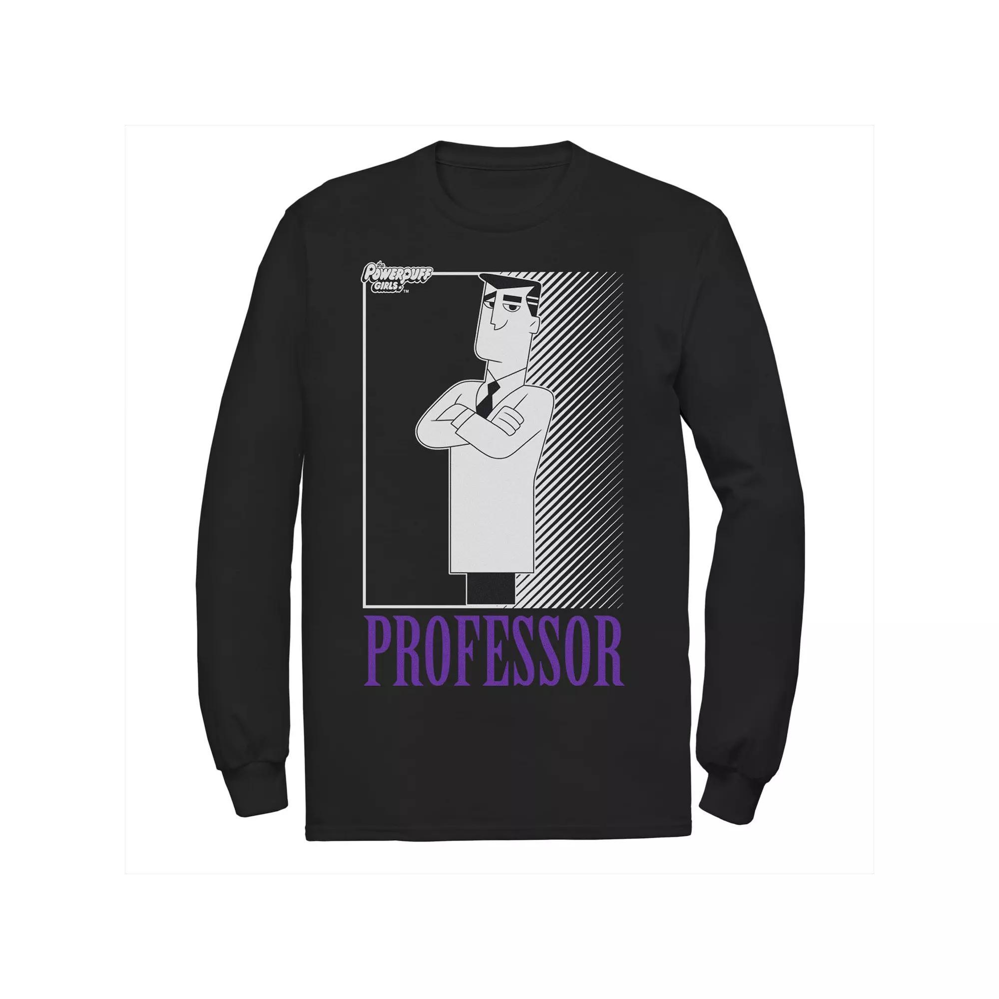 Men's Cartoon Network Powerpuff Girls Professor Portrait Long Sleeve Tee, Size: Small, Black Product Image