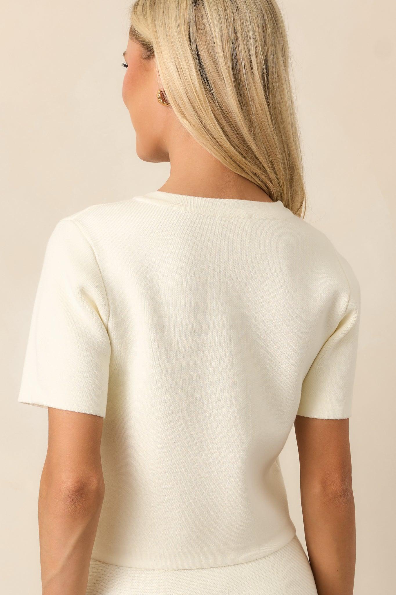 The Picture Of Perfection Ivory Short Sleeve Cardigan Product Image