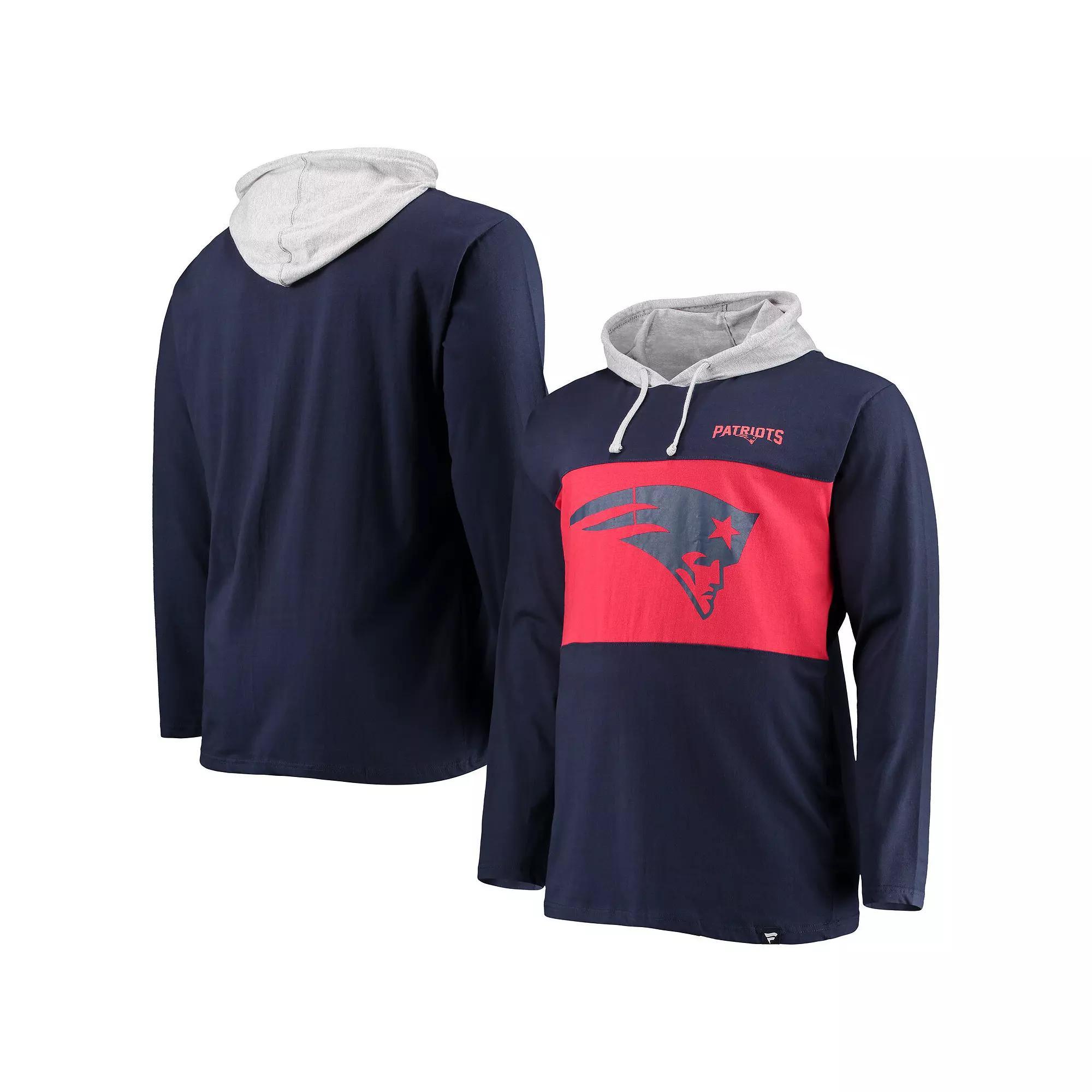Mens Fanatics Branded New England Patriots Big & Tall Logo Hoodie Long Sleeve T-Shirt Blue Product Image