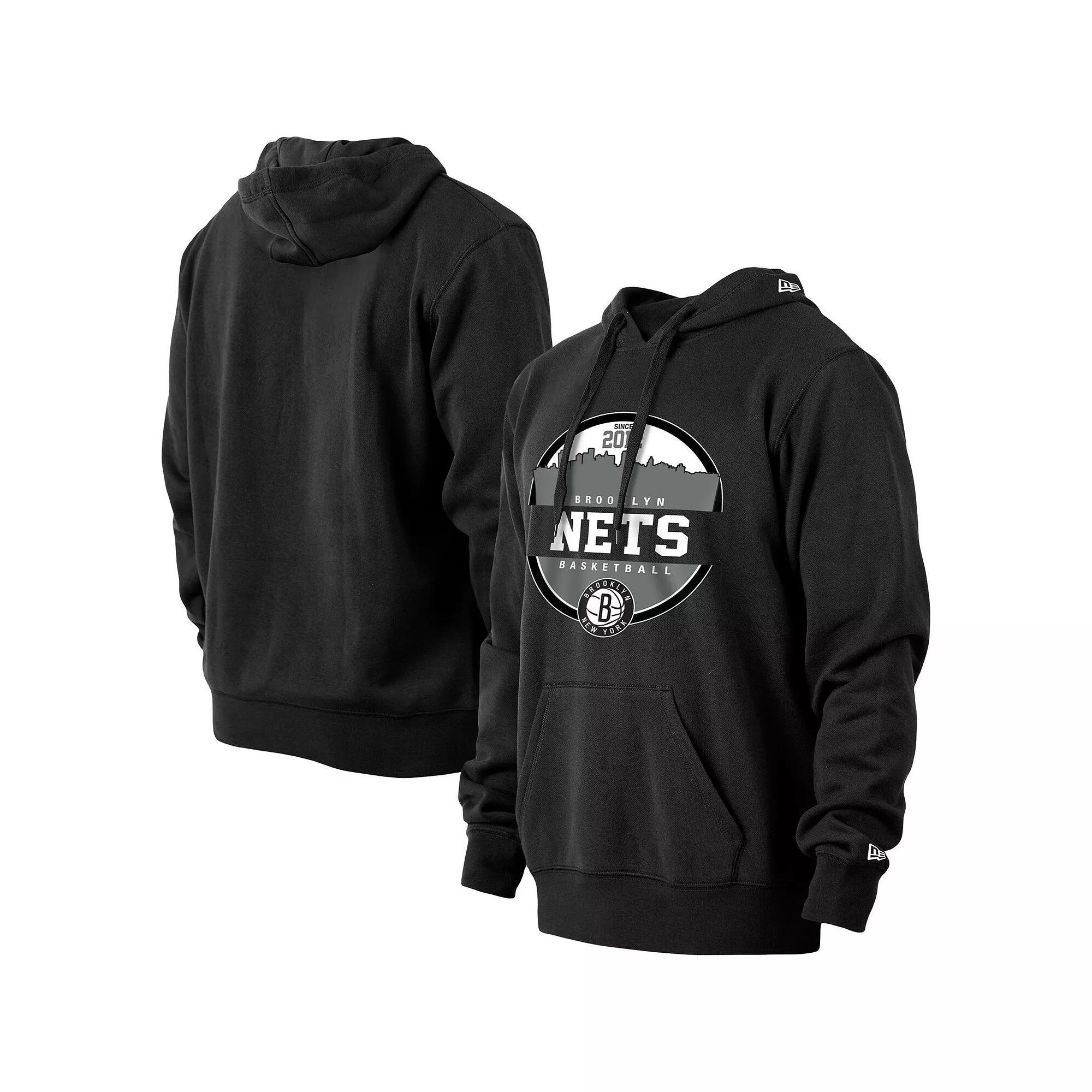 Men's New Era Black Brooklyn Nets Localized Pullover Hoodie, Size: 2XL Product Image