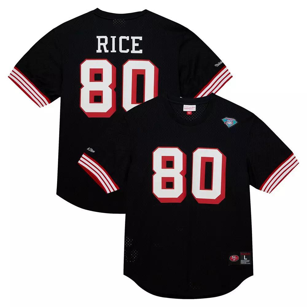 Men's Mitchell & Ness Jerry Rice Black San Francisco 49ers Retired Player Name & Number Mesh Top, Size: 2XL Product Image