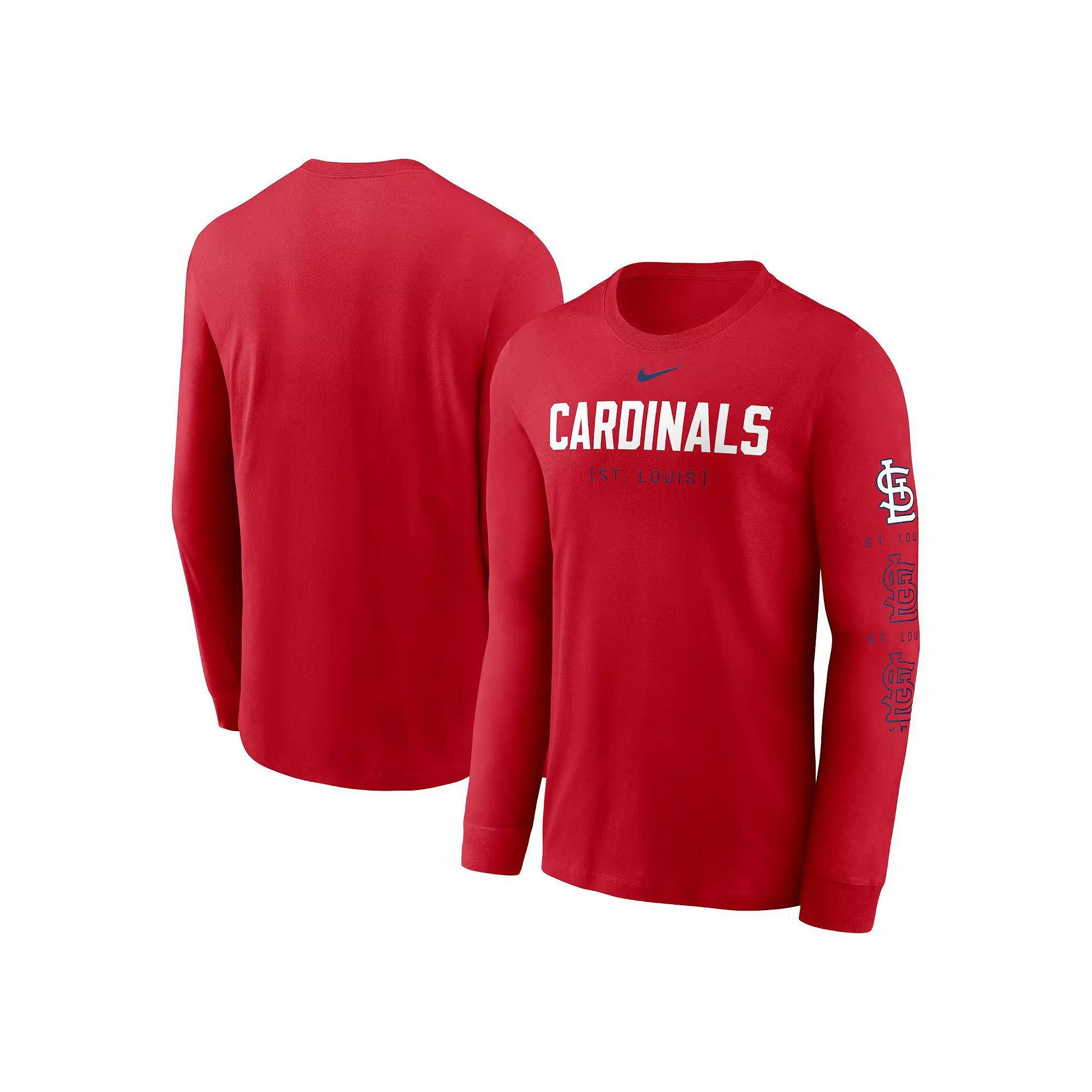 Men's Nike Red St. Louis Cardinals Repeater Long Sleeve T-Shirt, Size: Small Product Image