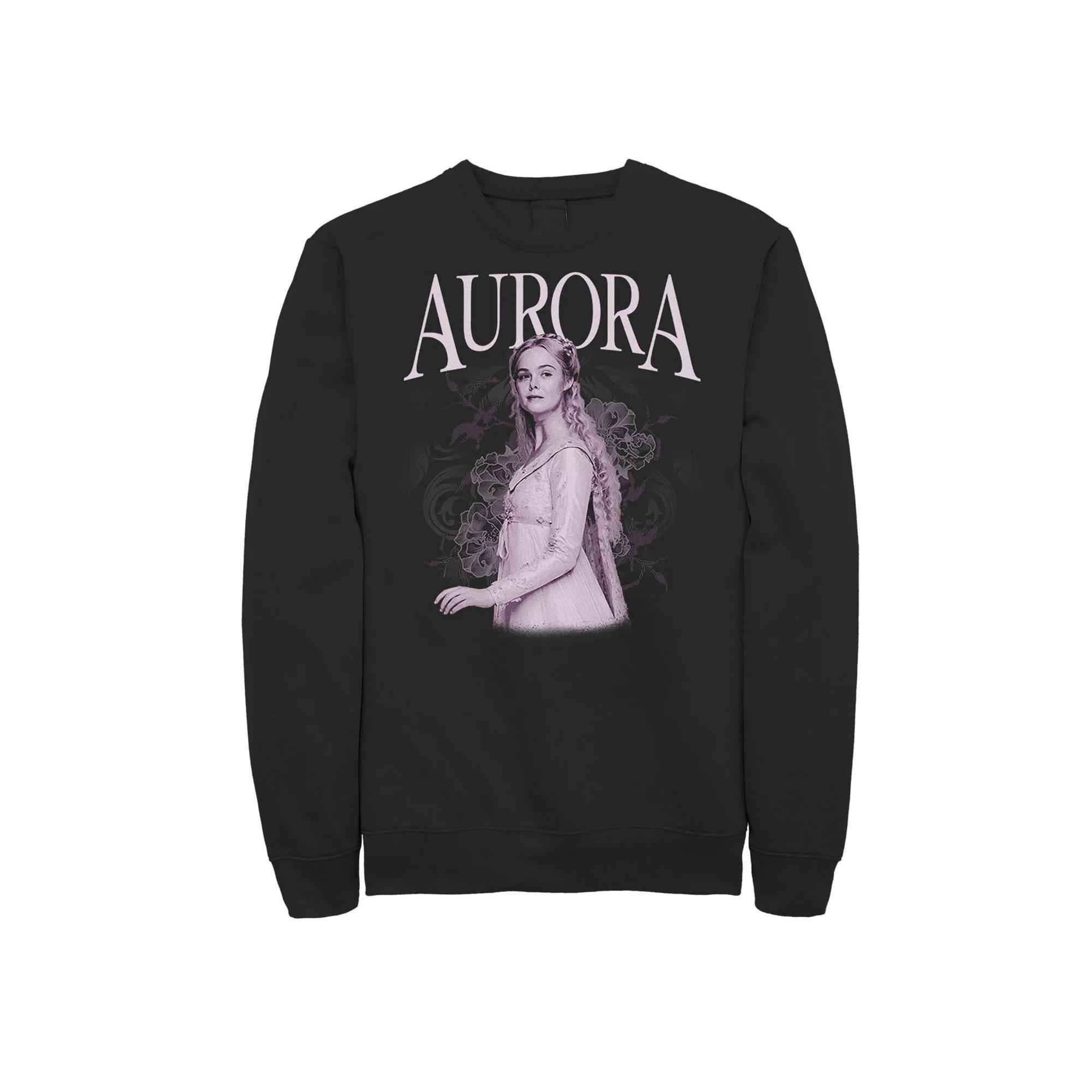 Disney's Live Action Maleficent Aurora Pink Hue Portrait Men's Sweatshirt, Size: XL, Black Product Image