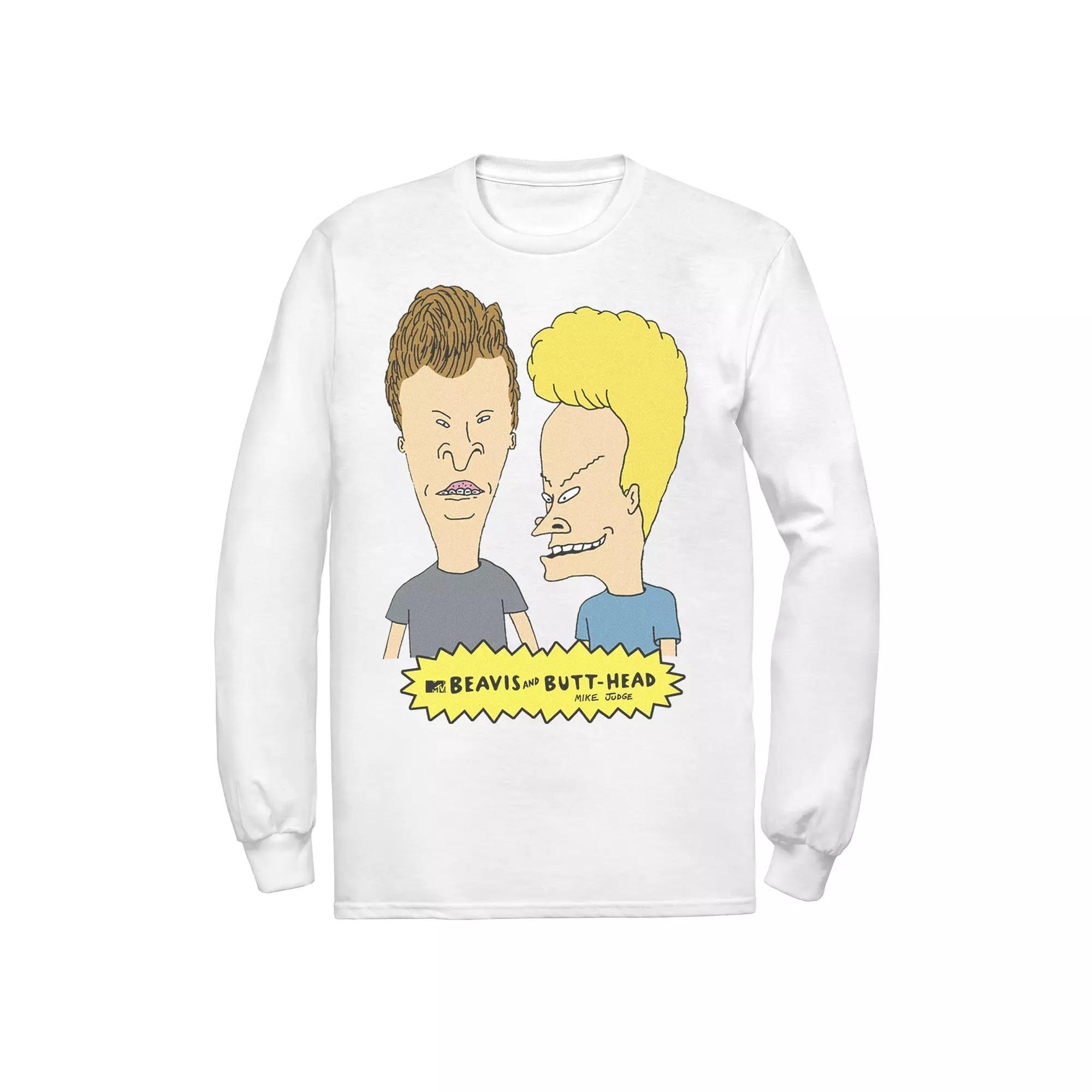 Men's Beavis Butthead Nerd Tee, Size: Small, White Product Image