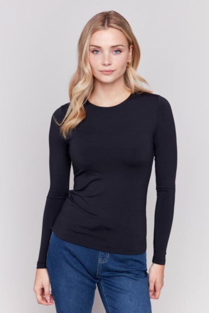 L/S Crew neck tee double cloth top Product Image