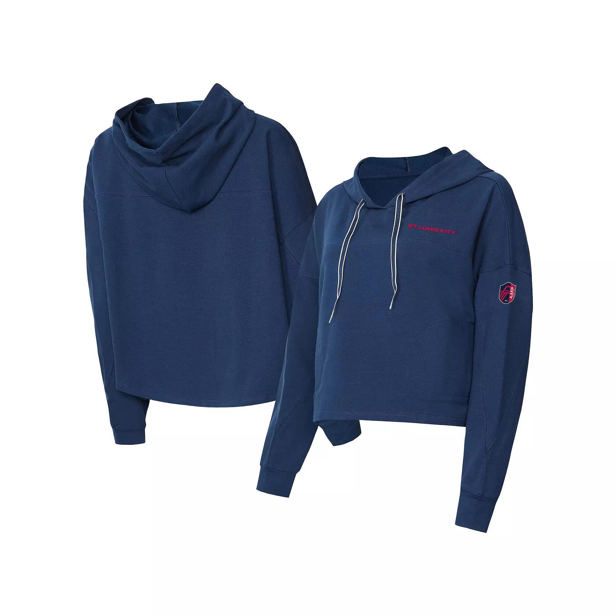 Women's Concepts Sport Navy St. Louis City SC Elevation Tri-Blend Long Sleeve Pullover Hoodie, Size: XL, Slc Blue Product Image