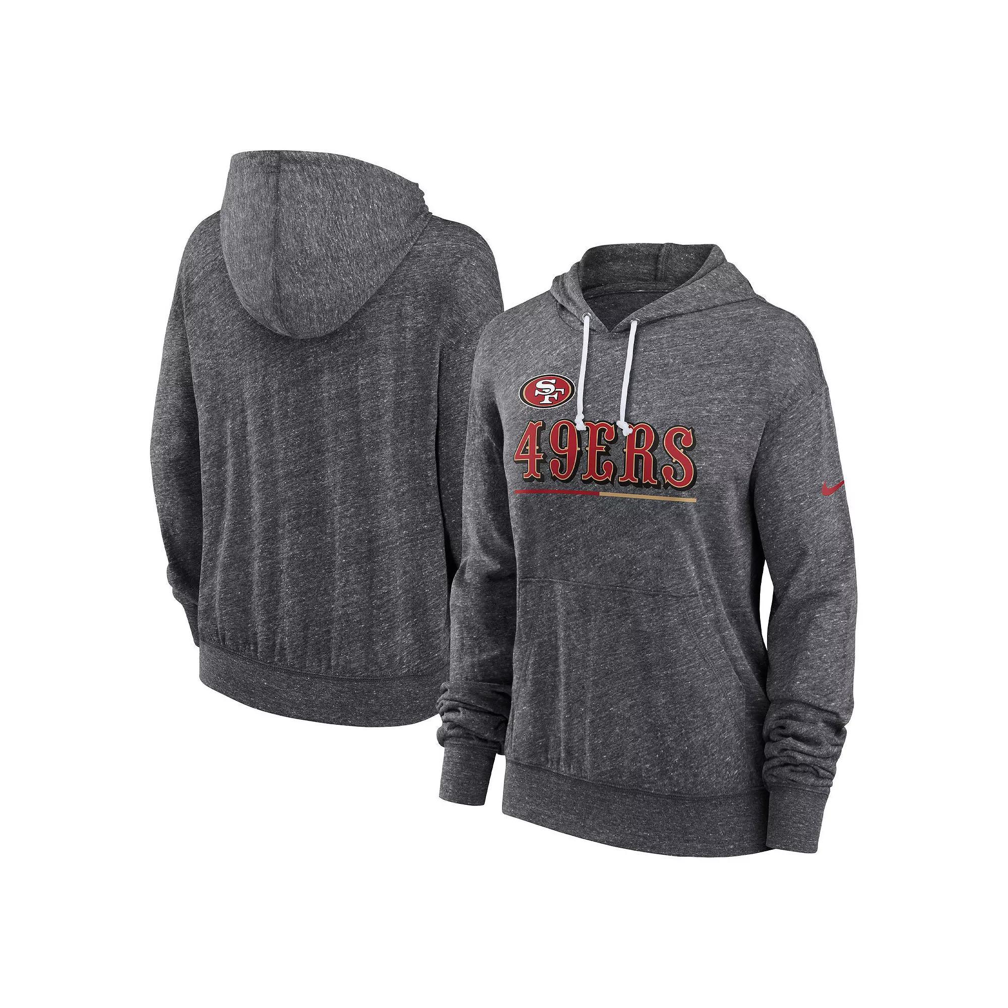 Womens Nike Heathered Charcoal San Francisco 49ers Team Spirit Gym Vintage Performance Pullover Hoodie Product Image