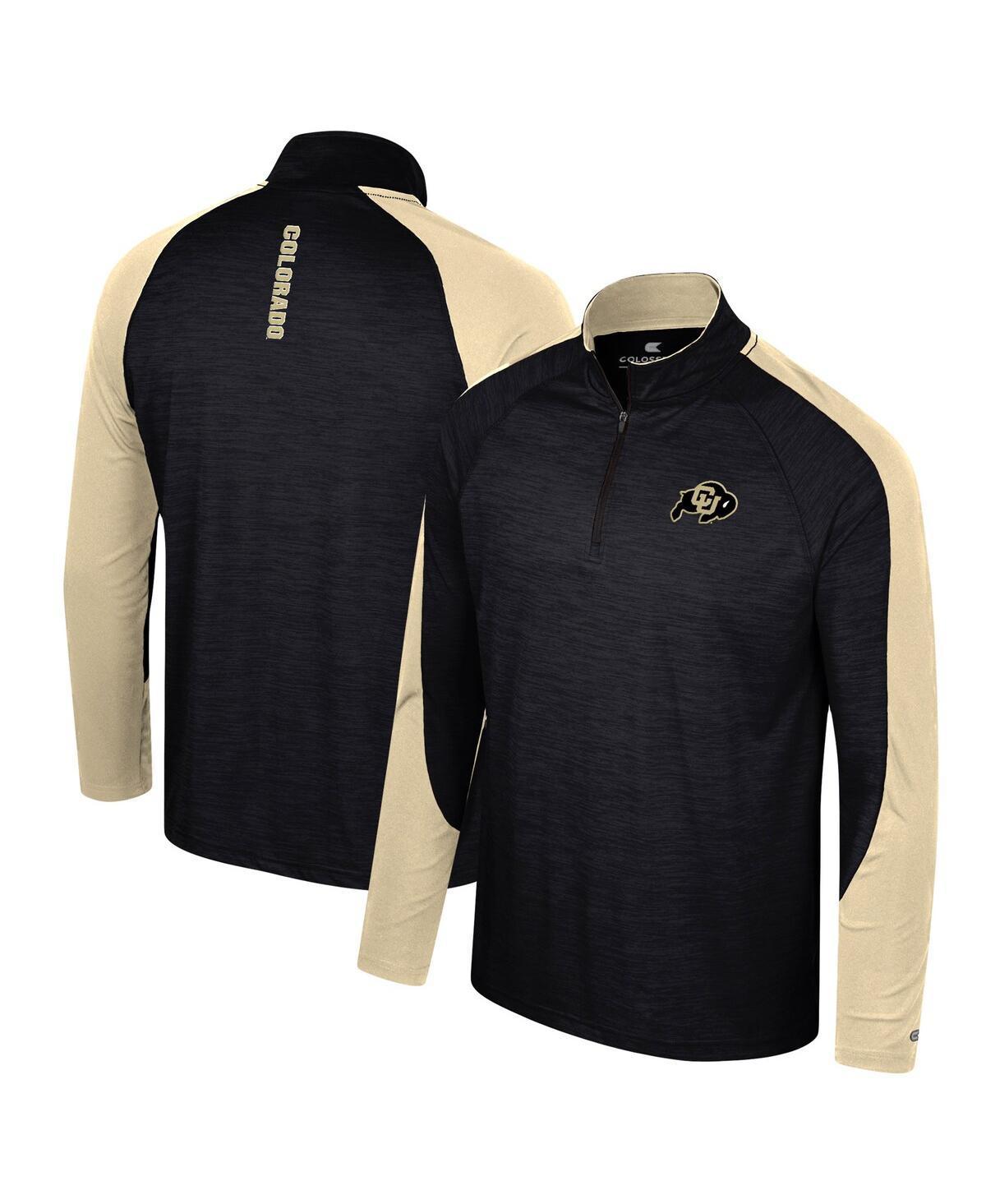 Men's Colosseum Black Appalachian State Mountaineers Langmore Raglan Quarter-Zip Top, Size: Large, App Black Product Image
