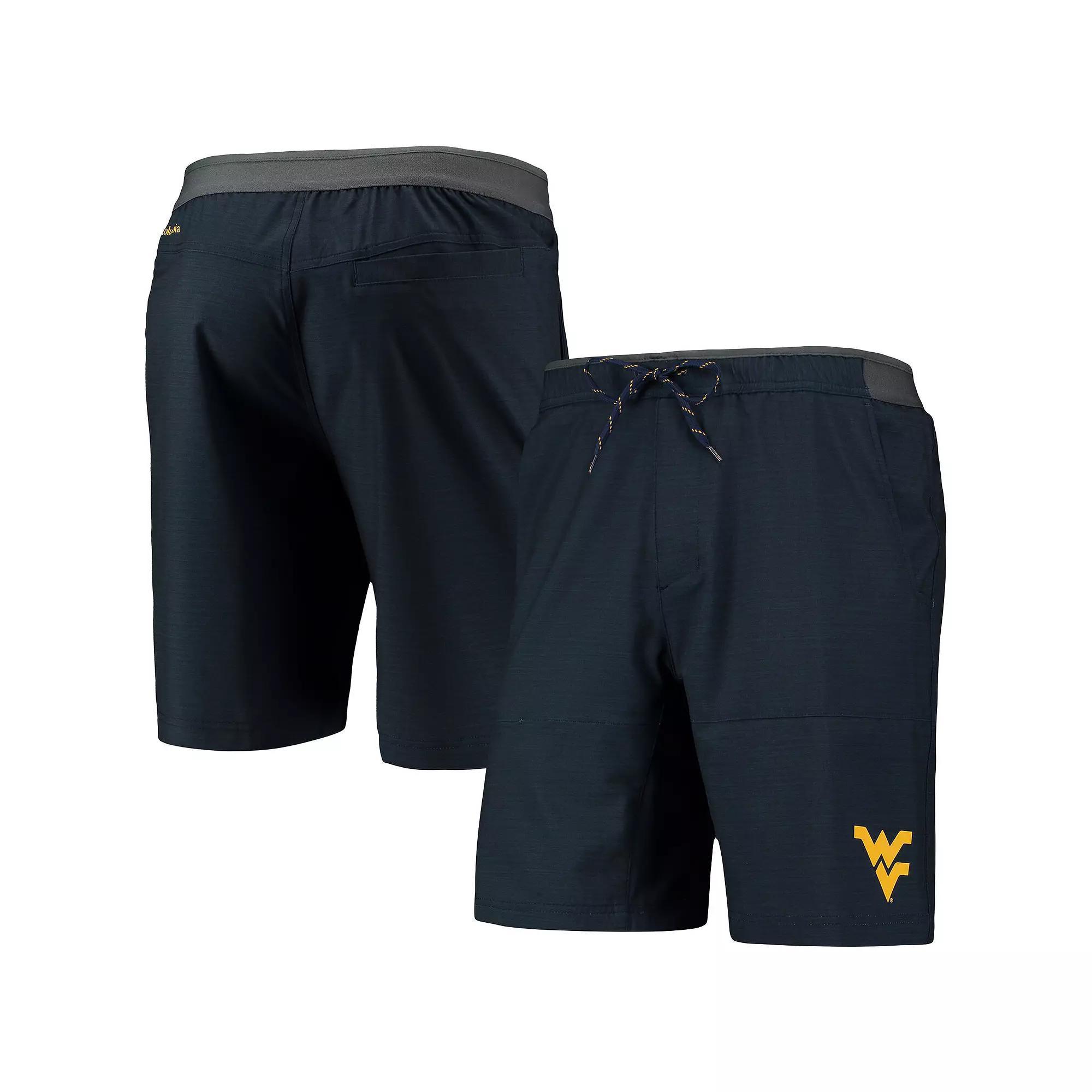 Men's Columbia Navy West Virginia Mountaineers Twisted Creek Omni-Shield Shorts, Size: Small, Blue Product Image