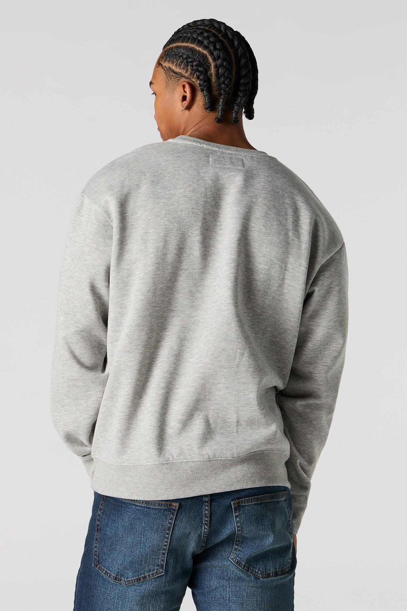 City Chenille Embroidered Fleece Sweatshirt Male Product Image
