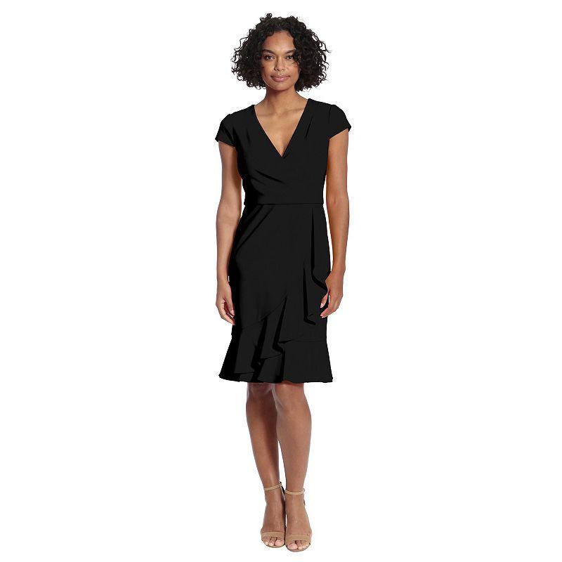 Women's London Times Cascade Ruffle Faux-Wrap Dress, Size: 16, Red Product Image