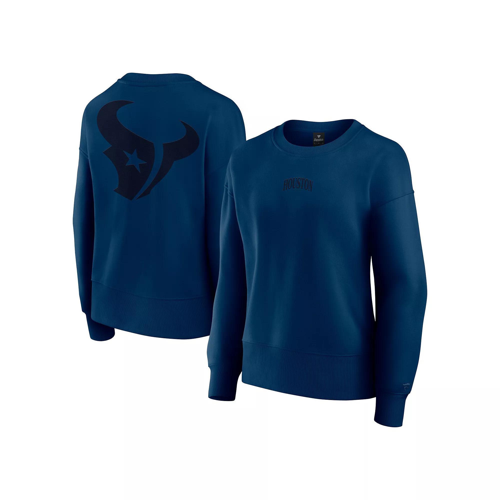 Women's Fanatics  Navy Houston Texans Elements Pullover Sweatshirt, Size: Large, Blue Product Image