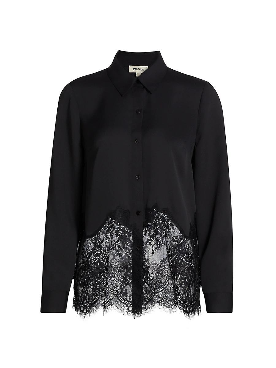 Womens Adalee Lace Button-Front Blouse Product Image