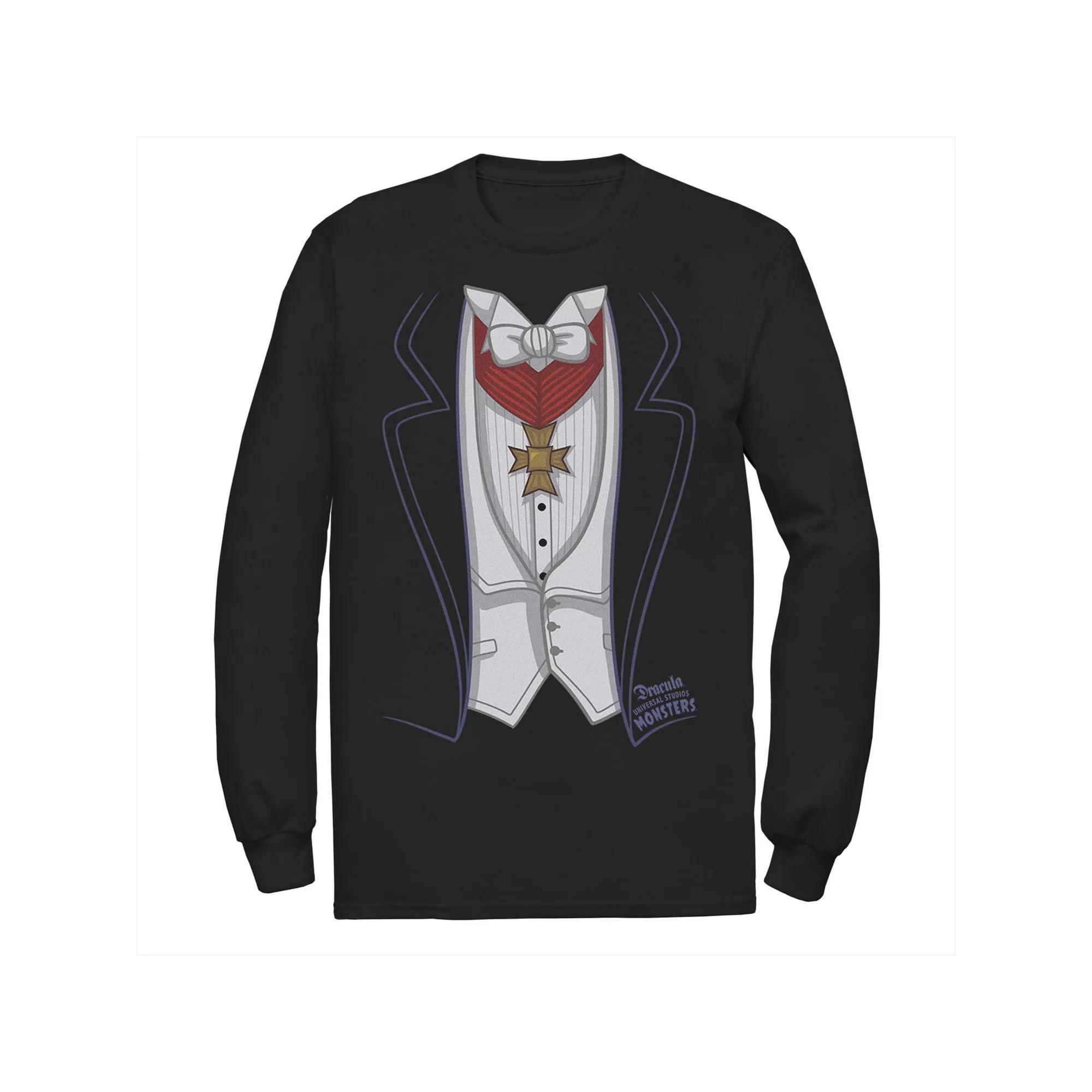 Men's Universal Monsters Dracula Costume Long Sleeve Tee, Size: 3XL, Black Product Image