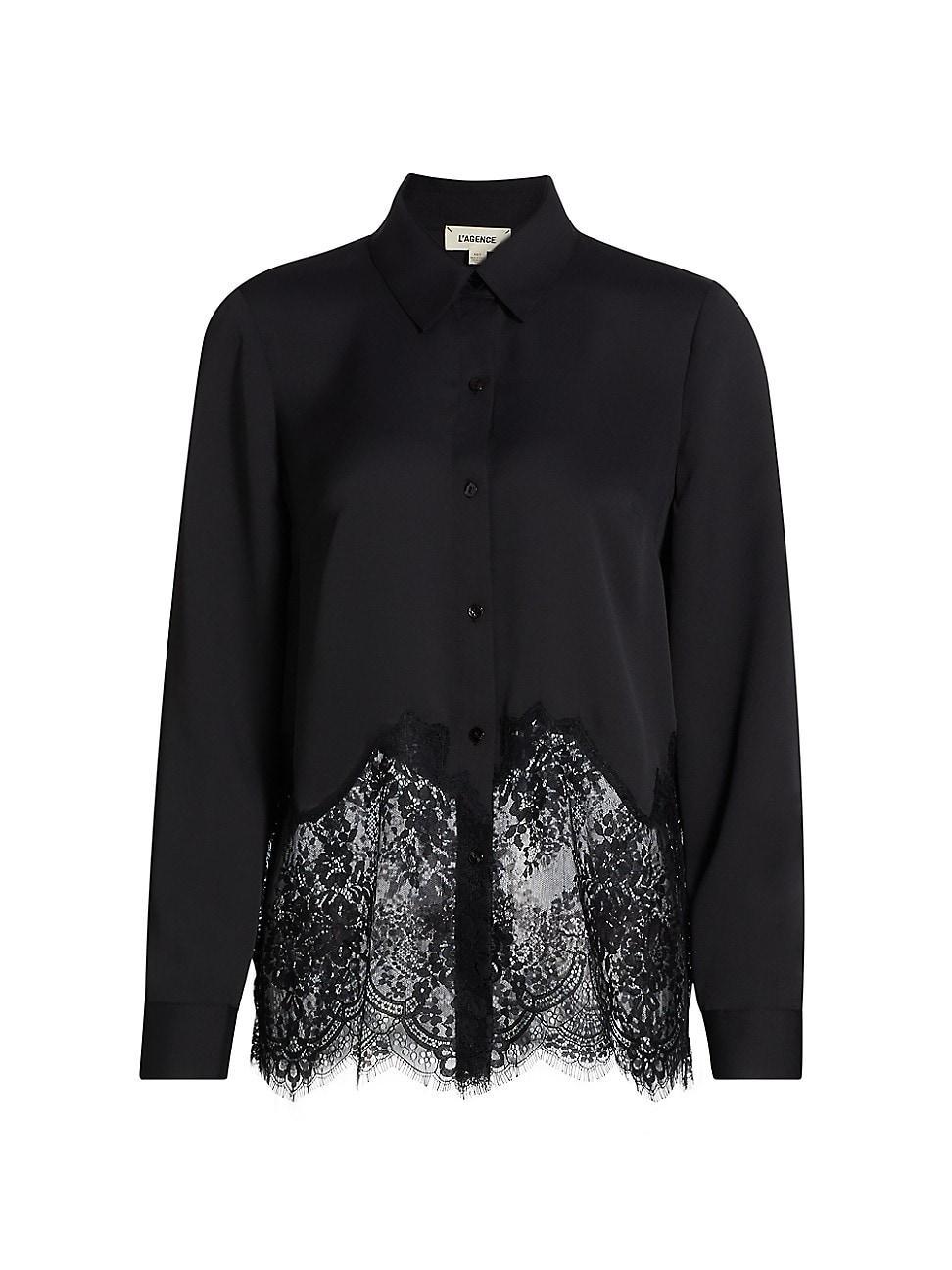 Womens Adalee Lace Button-Front Blouse Product Image