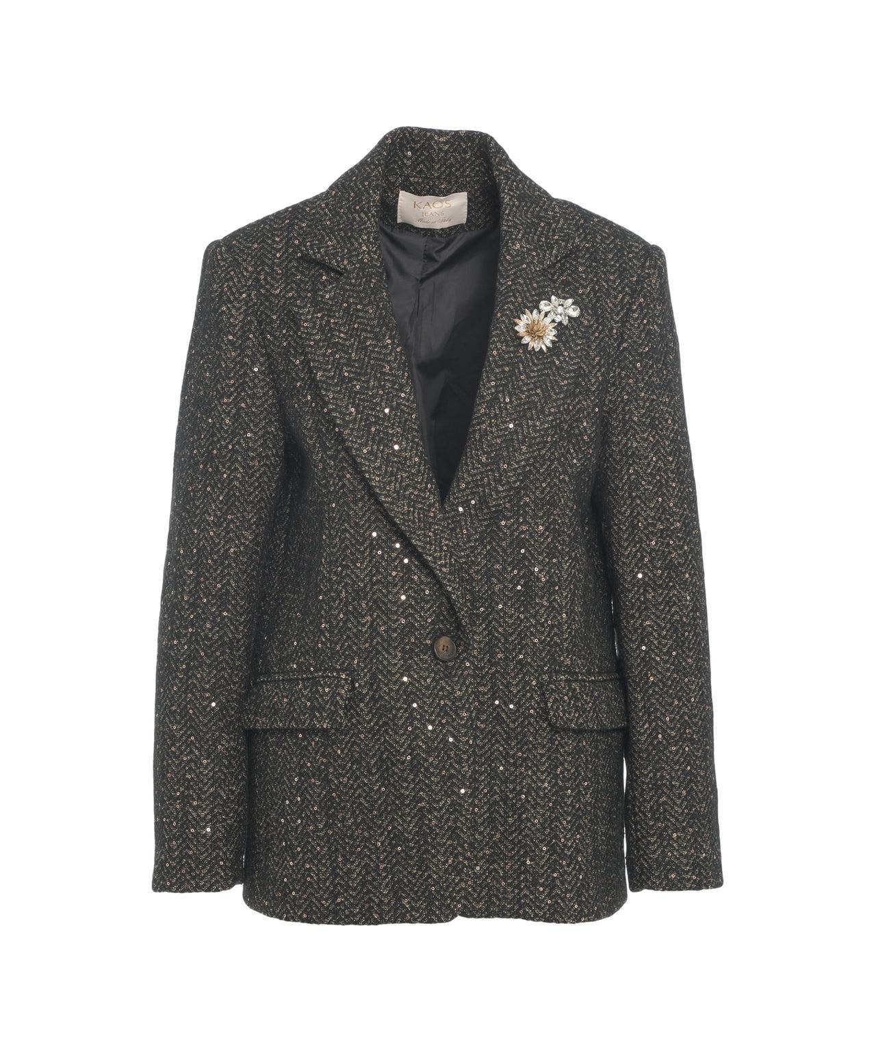 Blazer with sequins and brooch Product Image