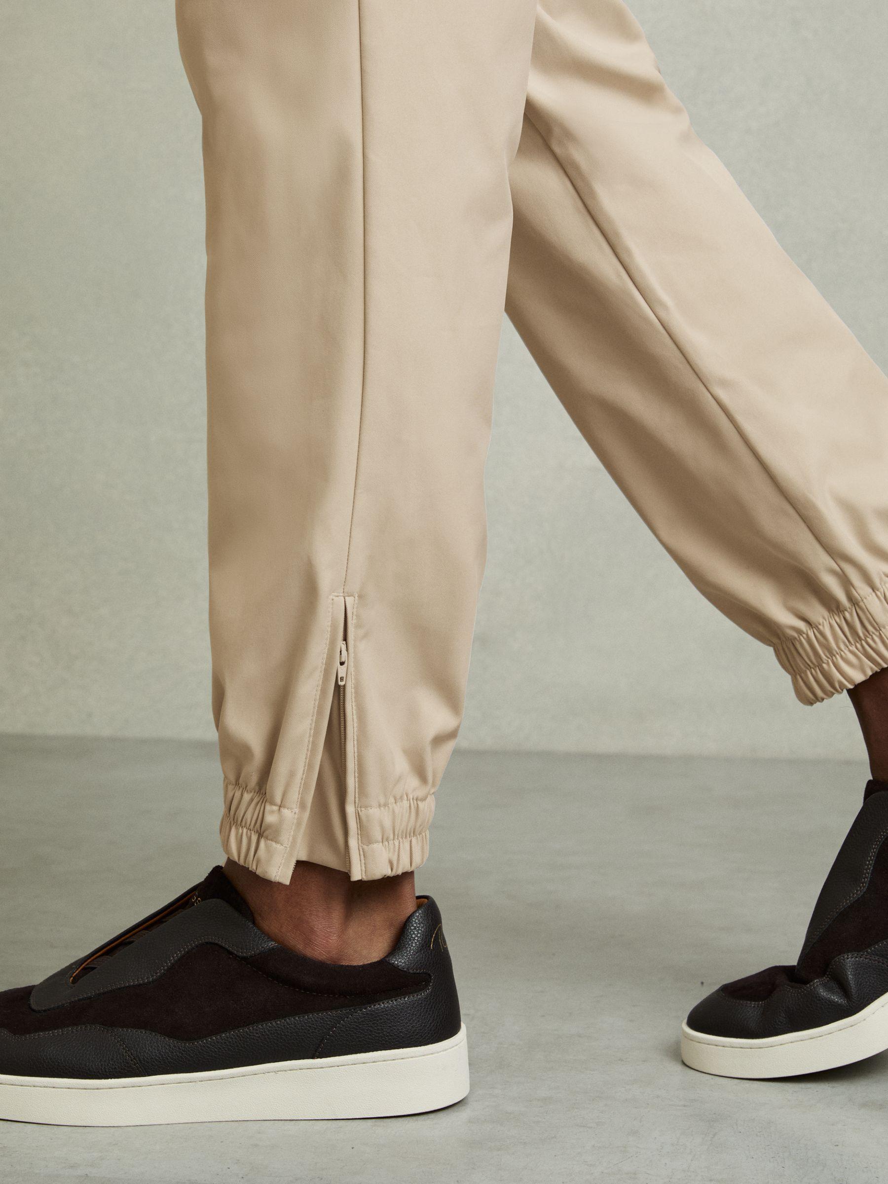Technical Cargo Drawstring Trousers in Stone Product Image