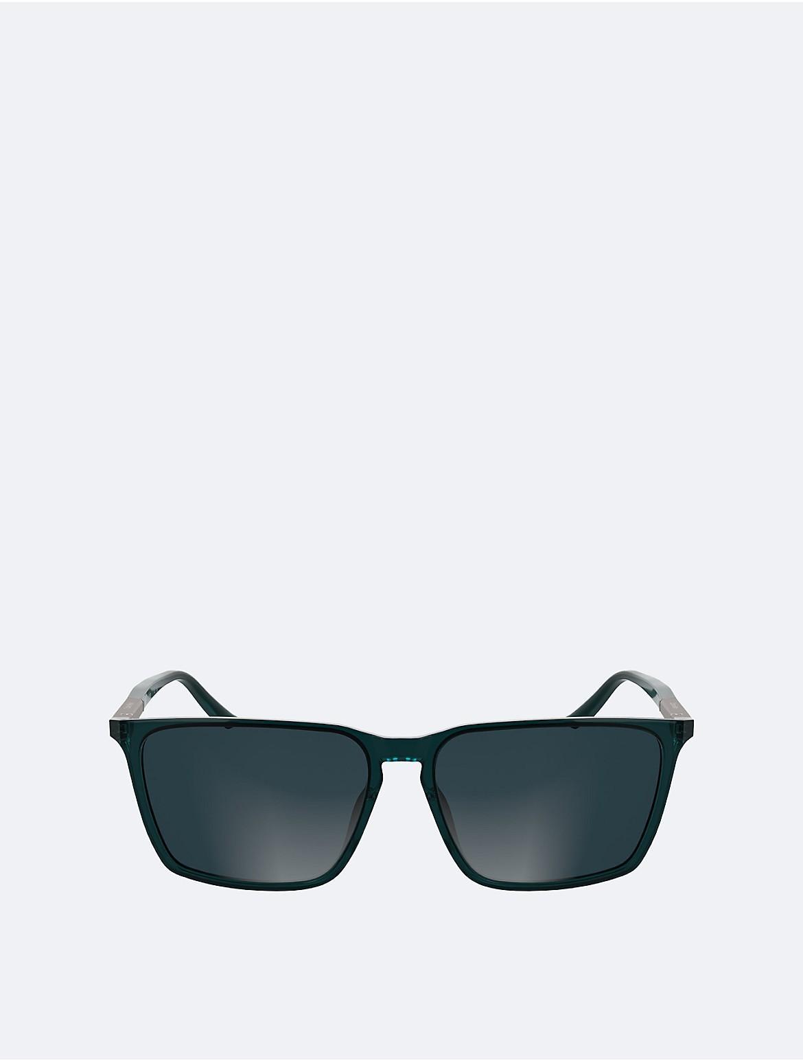 Calvin Klein Mens Resin Rectangle Sunglasses - Green Product Image