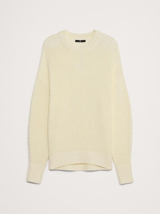 Oversized Crew-Neck Cotton Sweater Product Image