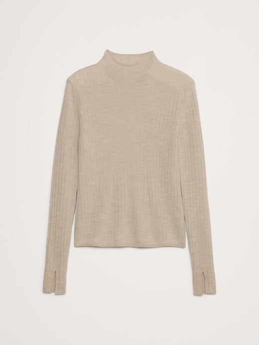 Ribbed Merino Mock-Neck Sweater Product Image